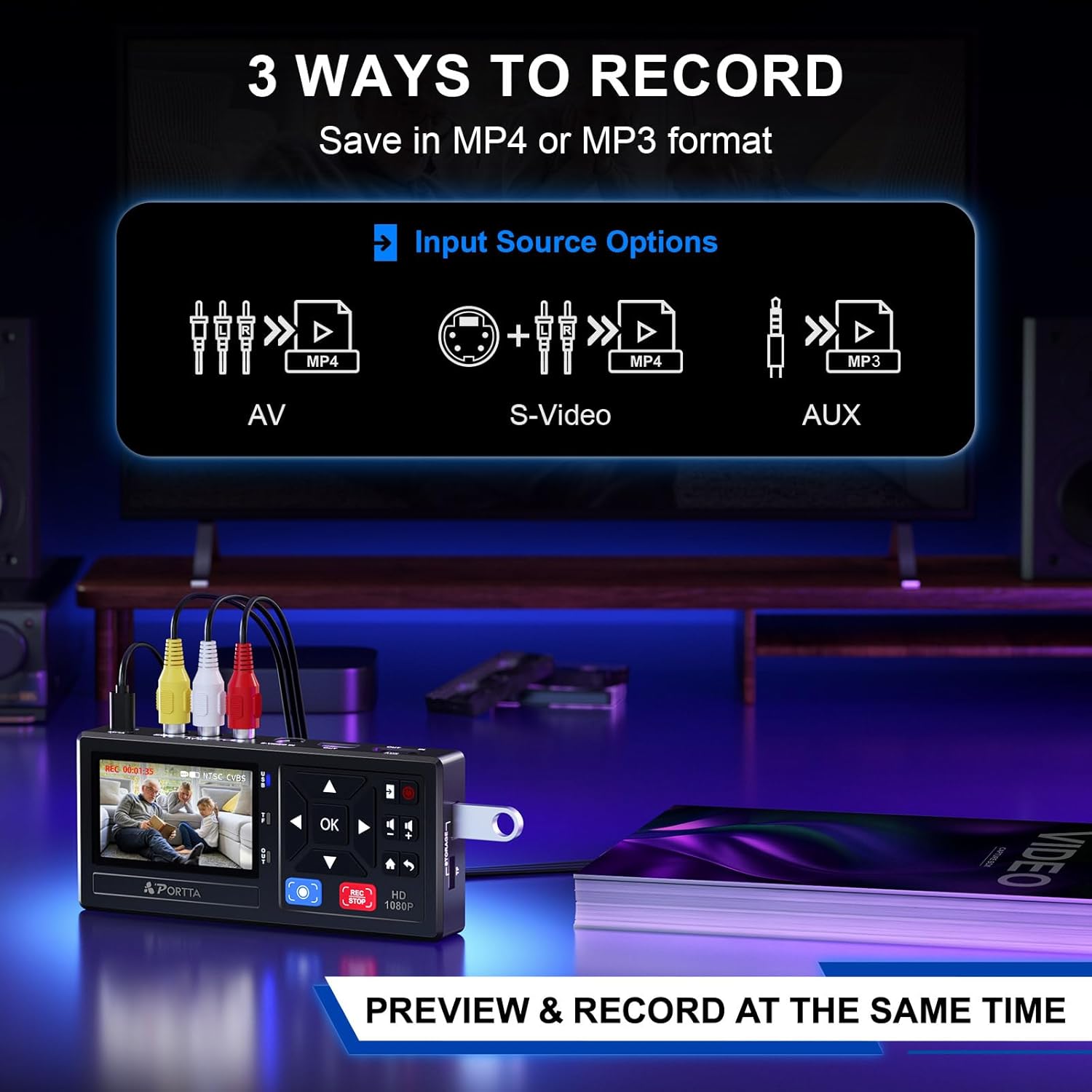 Thumbnail 1 de Portta VHS to Digital Converter recorder 🎥