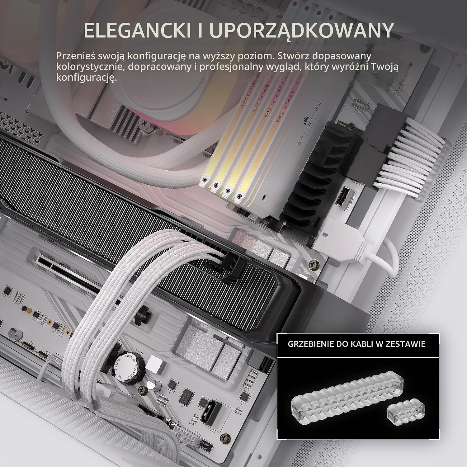 Detalle de Corsair CP-8920374 – zestaw kabli Type 4 w oplocie Paracord z grzebieniami