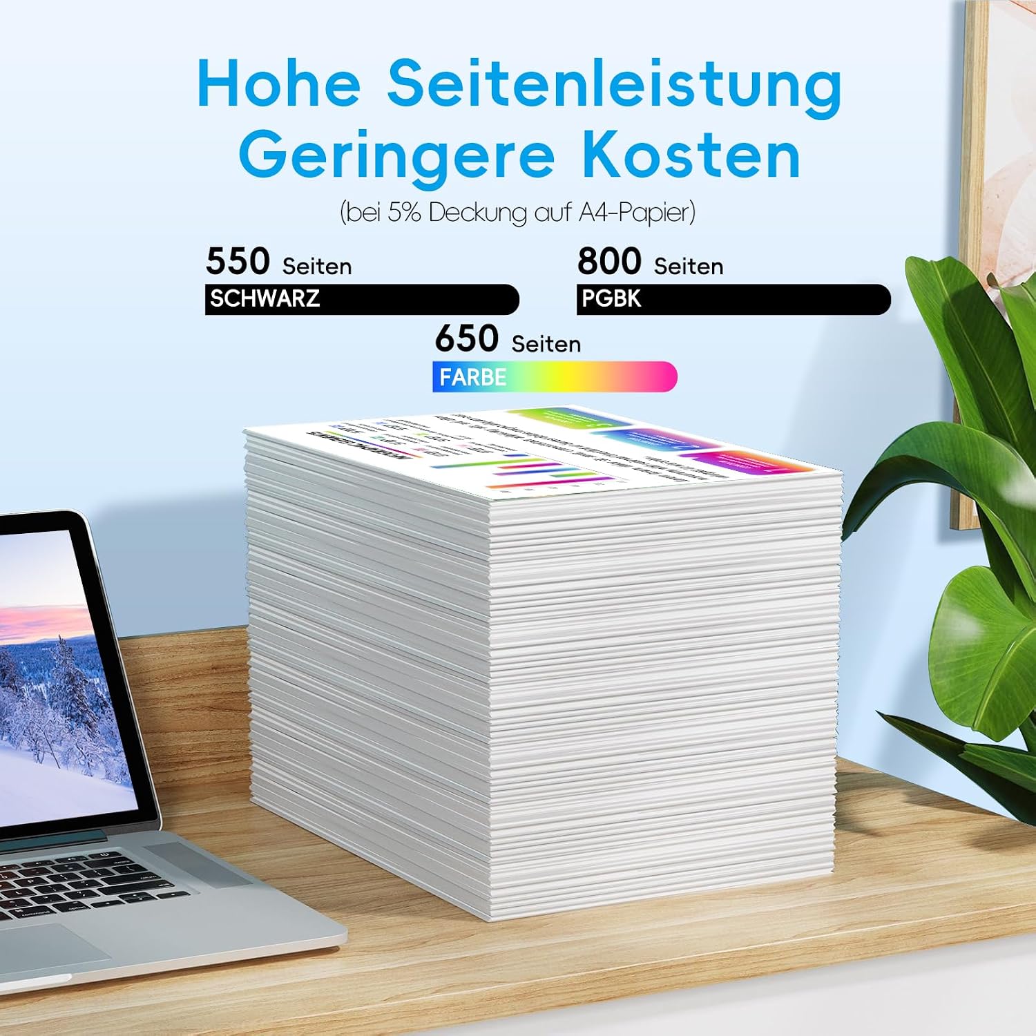 Detalle de Fooylen 202 XL Druckerpatronen kompatibel mit Epson 202XL – 5er-Set für XP-6000/6100/6105 & mehr