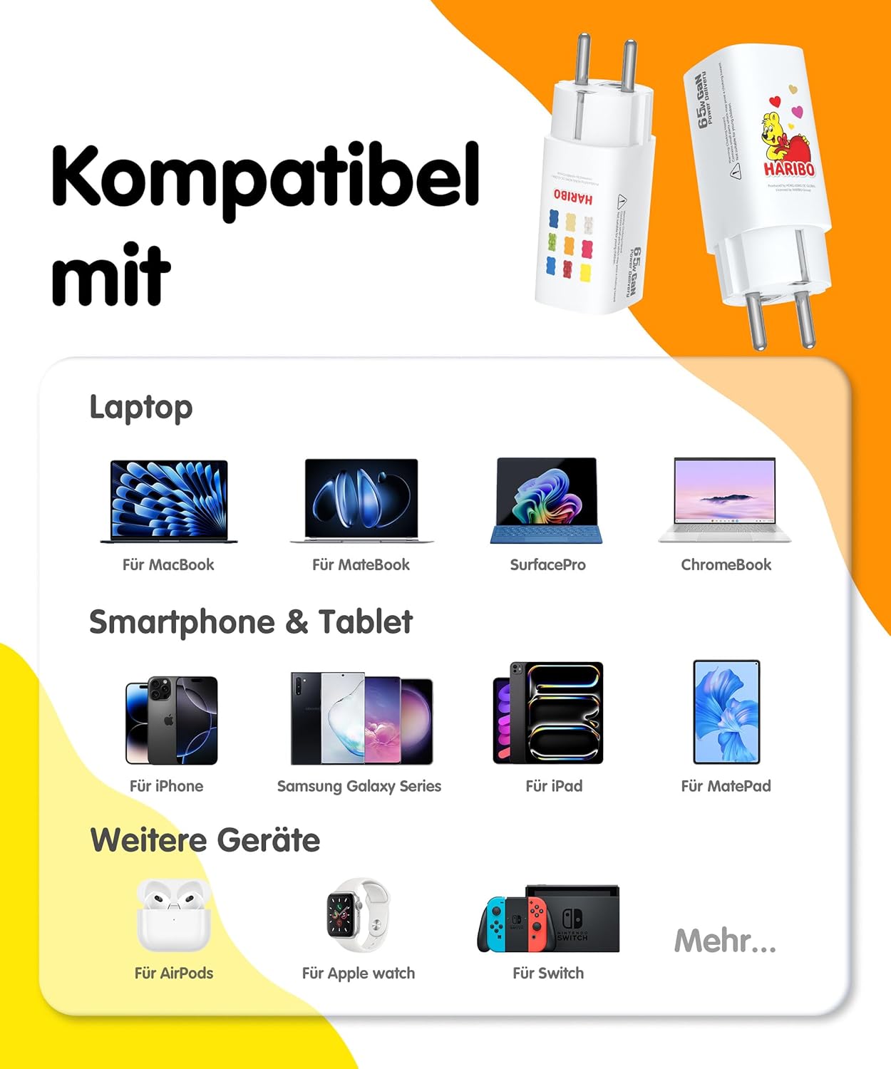 Thumbnail 6 de HARIBO USB C Ladegerät 65W Schnellladegerät 🔌