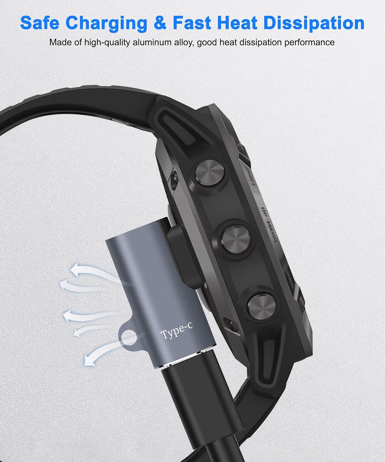 Detalle 2 de Watch Charging Adapter by AIYEEN: USB-C Female to Male Right-Angle Charger for Garmin Watches