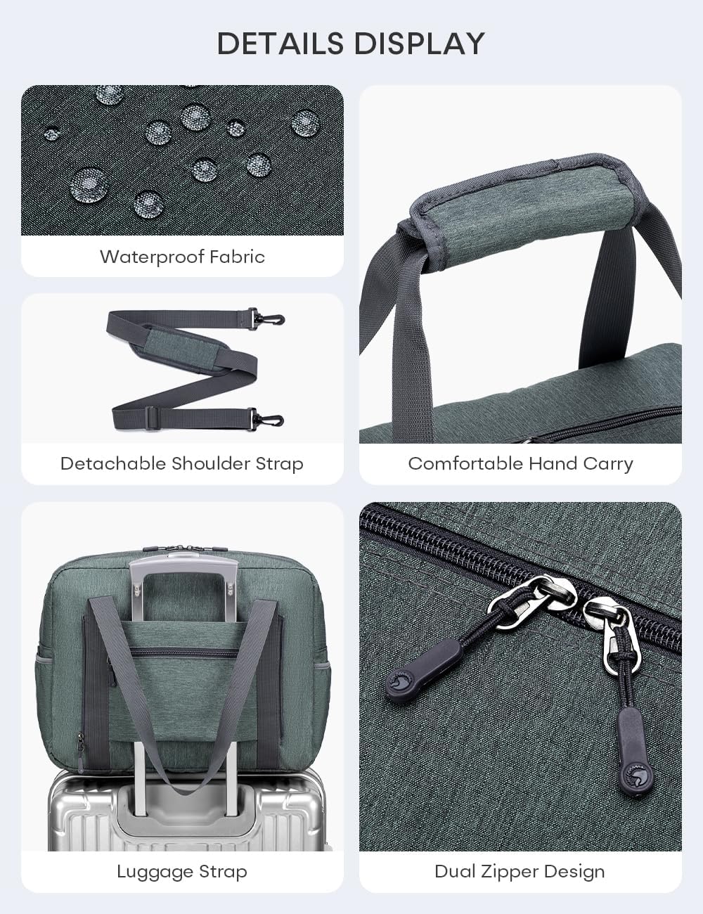 Thumbnail 5 de BAGZY Borsa Cabina 40x30x20 cm – 25L impermeabile, versatile e pieghevole per aereo e viaggi