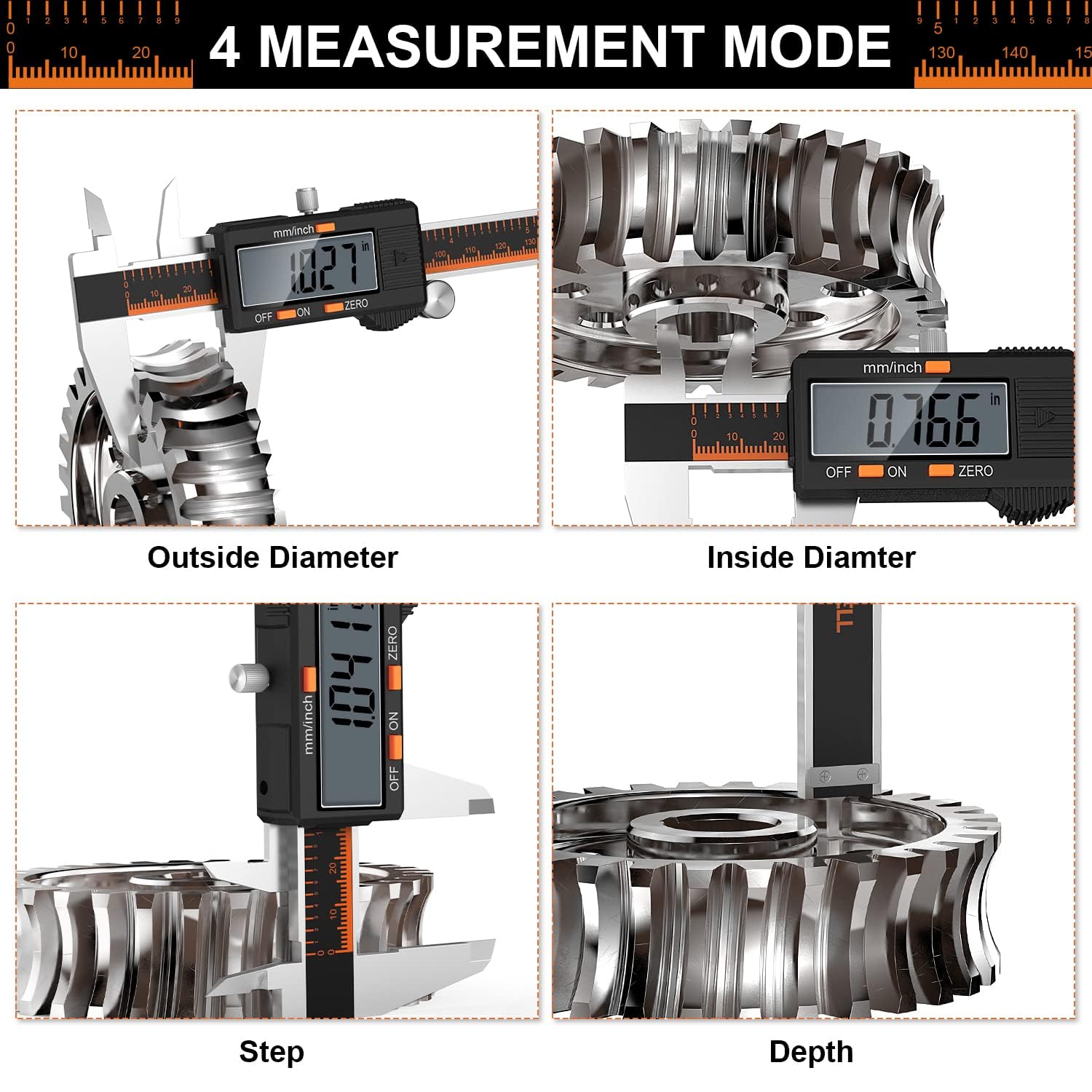 Thumbnail 3 de HARDELL Messschieber Digital 150 mm – Edelstahl, LCD Display, 4 Messmodi, mit 2 Batterien