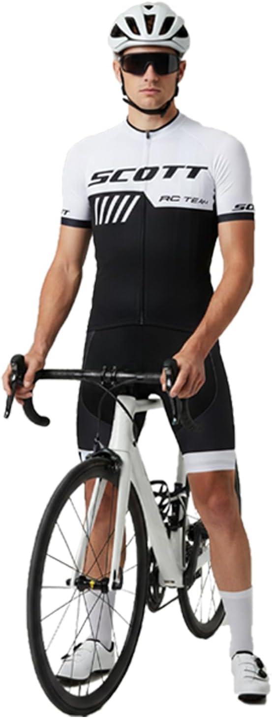 Detalle de HOMTOL Herren Fahrradbekleidung Kurzarm – MTB Radsportanzug mit 3D-Gel-Gepolsterten Shorts