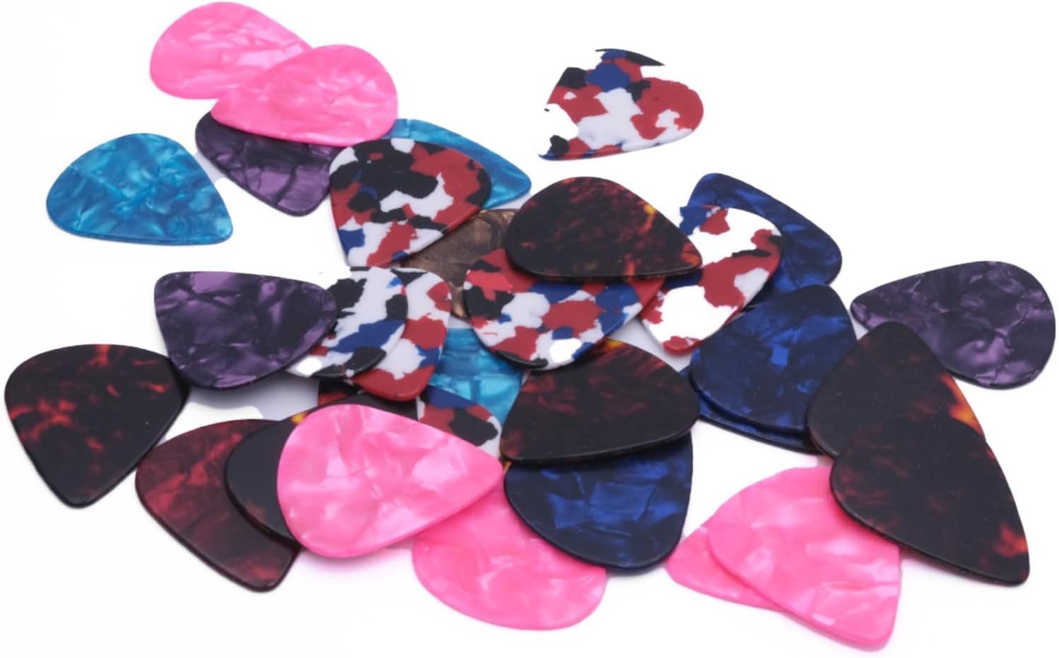 Detalle 2 de Xuxing xr-008 Celluloid Guitar Picks, 30-Pack, 1.2 mm, Assorted Colors