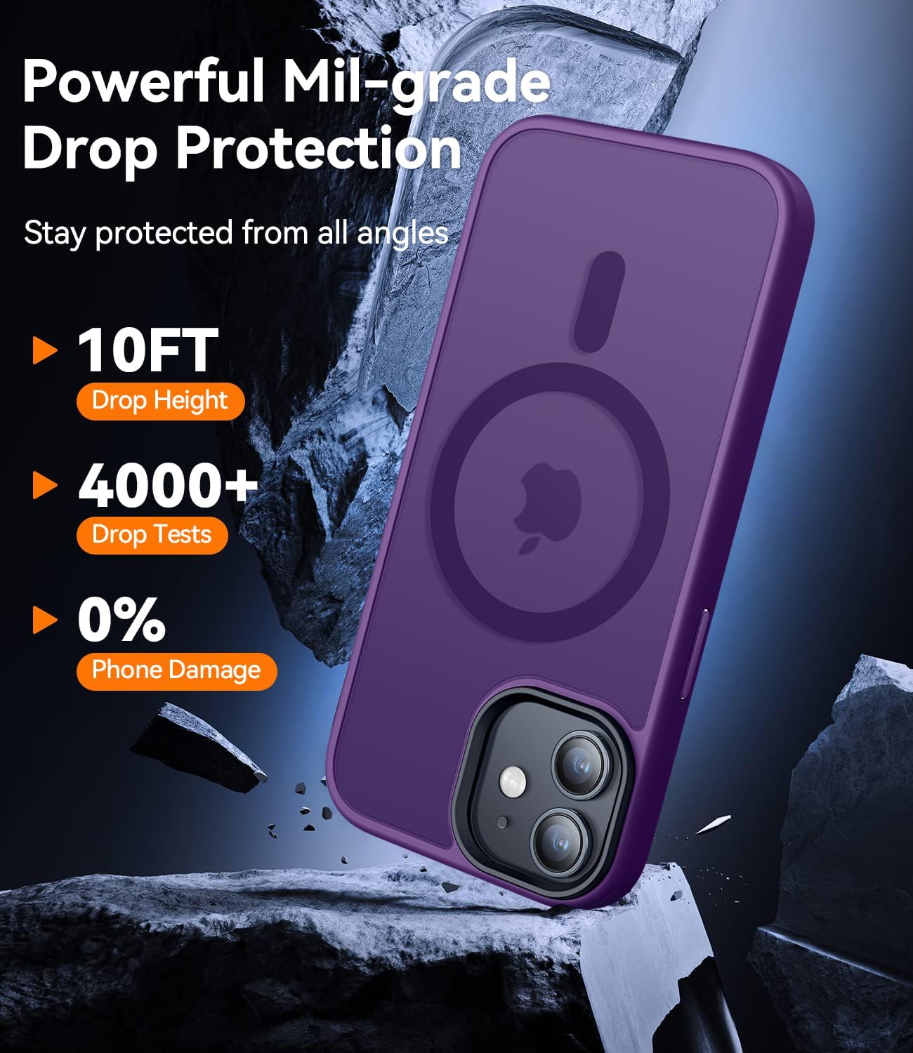 Detalle 2 de CANSHN Cover Magnetica Opaca per iPhone 11 (6,1”) Viola Scuro – Protettiva, MagSafe compatibile
