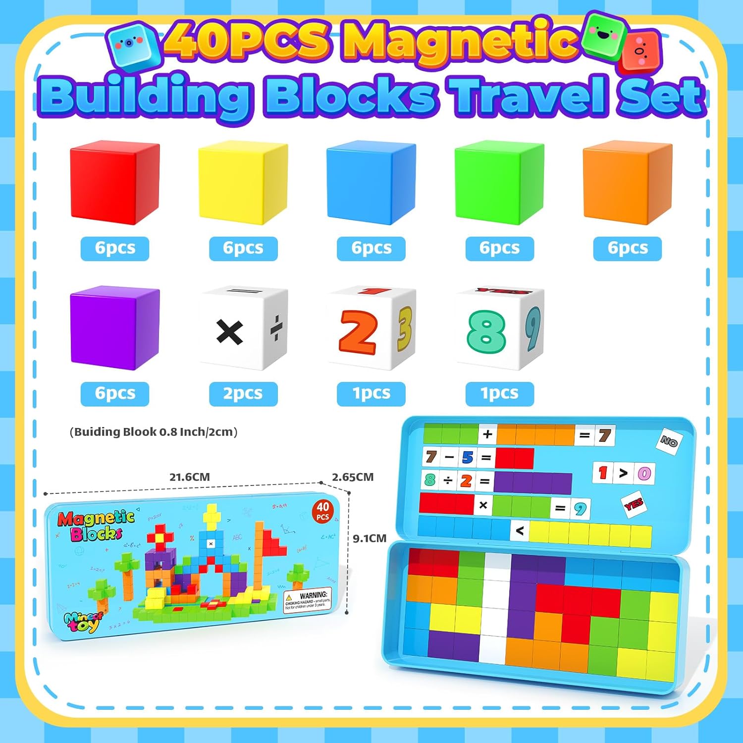 Detalle de Minecftoy Magnetic Blocks Mini Travel Essentials Set