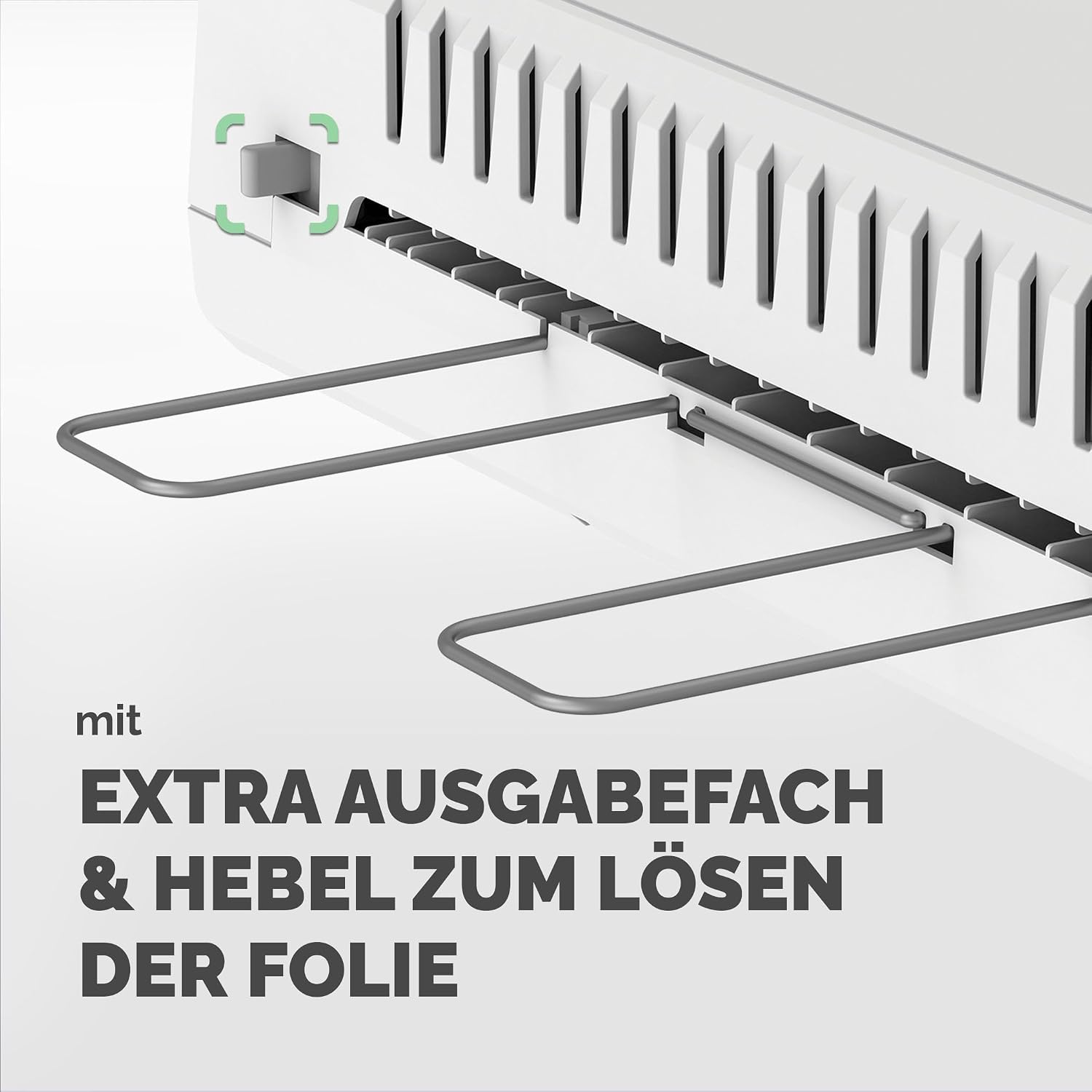 Detalle 2 de Fellowes Saturn A4 Laminiergerät – InstaHeat, 60 Sek. Aufwärmzeit, 80/100/125 Mikron, inkl. Starter-Set