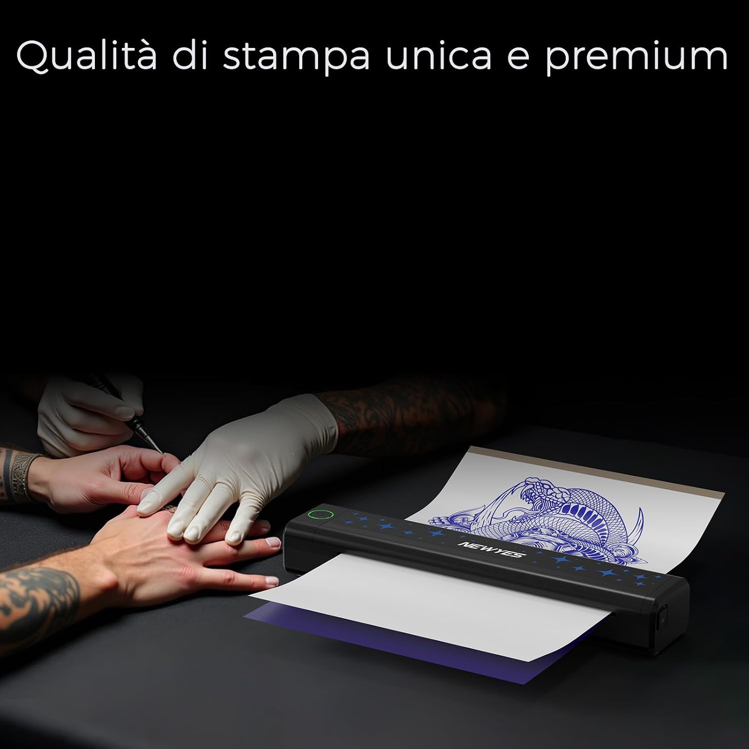 Detalle de NEWYES Stampante Stencil Tattoo: stampante termica portatile wireless per stencil di alta qualità