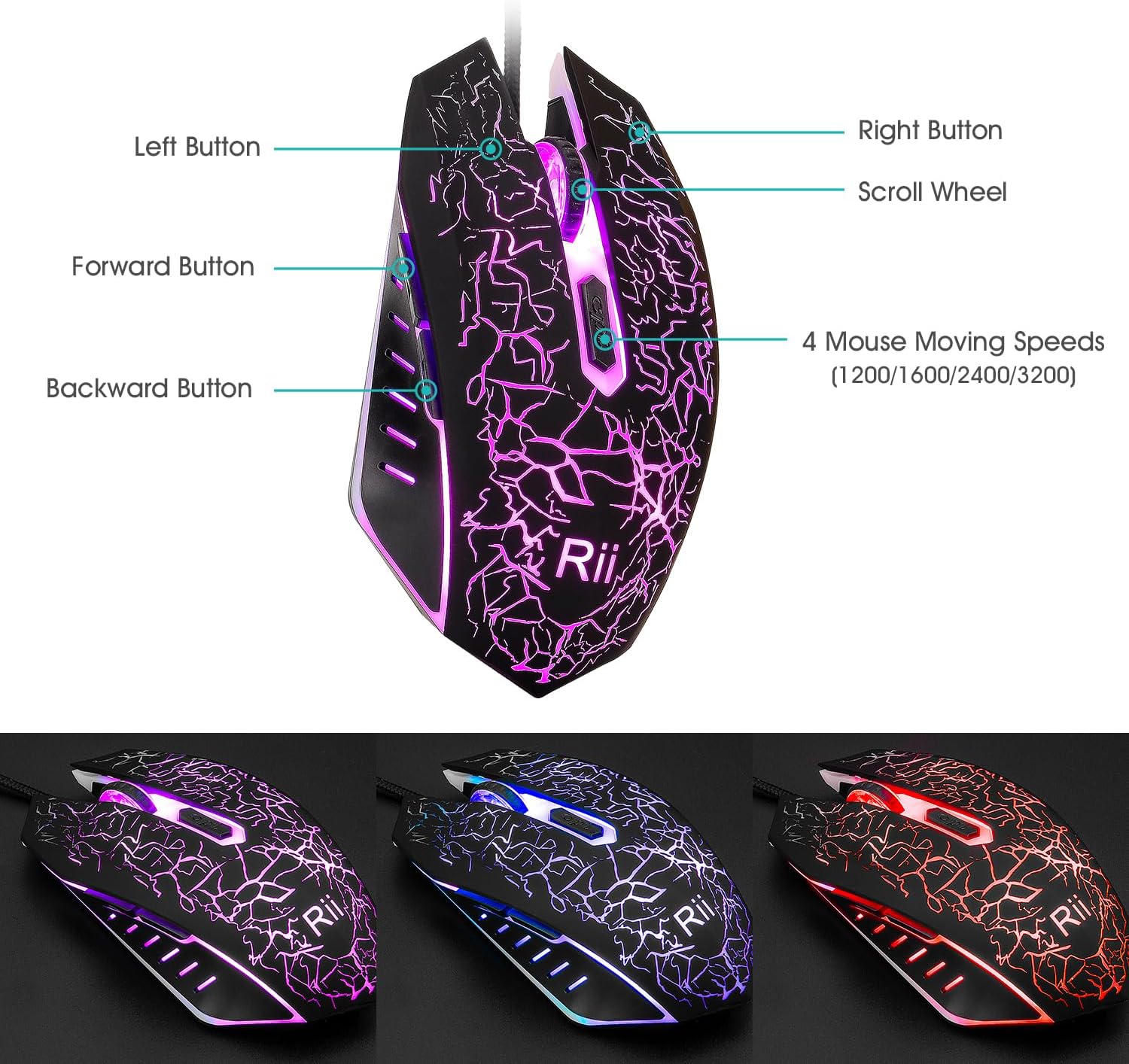 Thumbnail 5 de Rii Gaming Tastatur und Maus Set 3-LED Beleuchtung