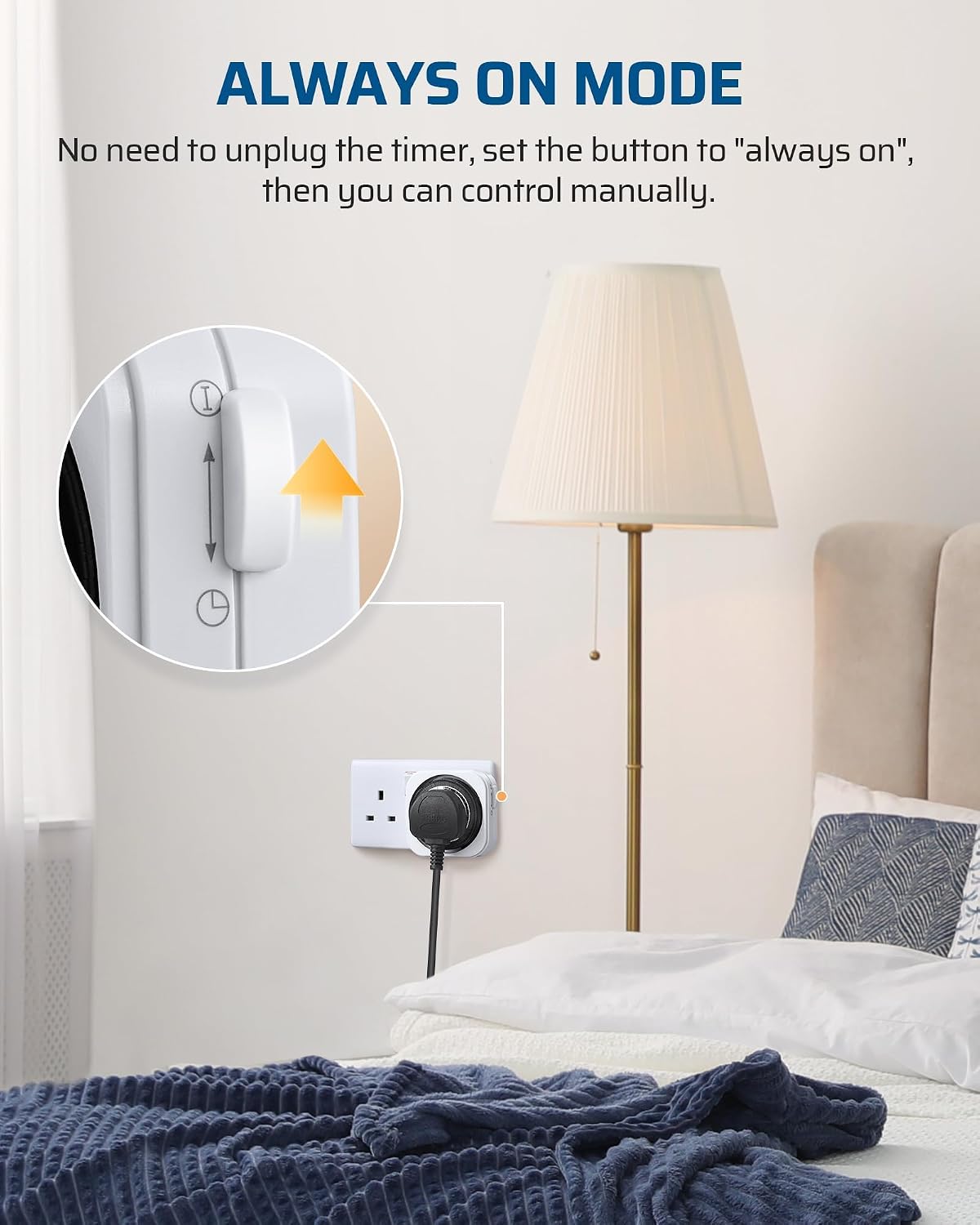 Thumbnail 5 de DEWENWILS Mechanical Indoor Timer Socket 24‑hour ⏱
