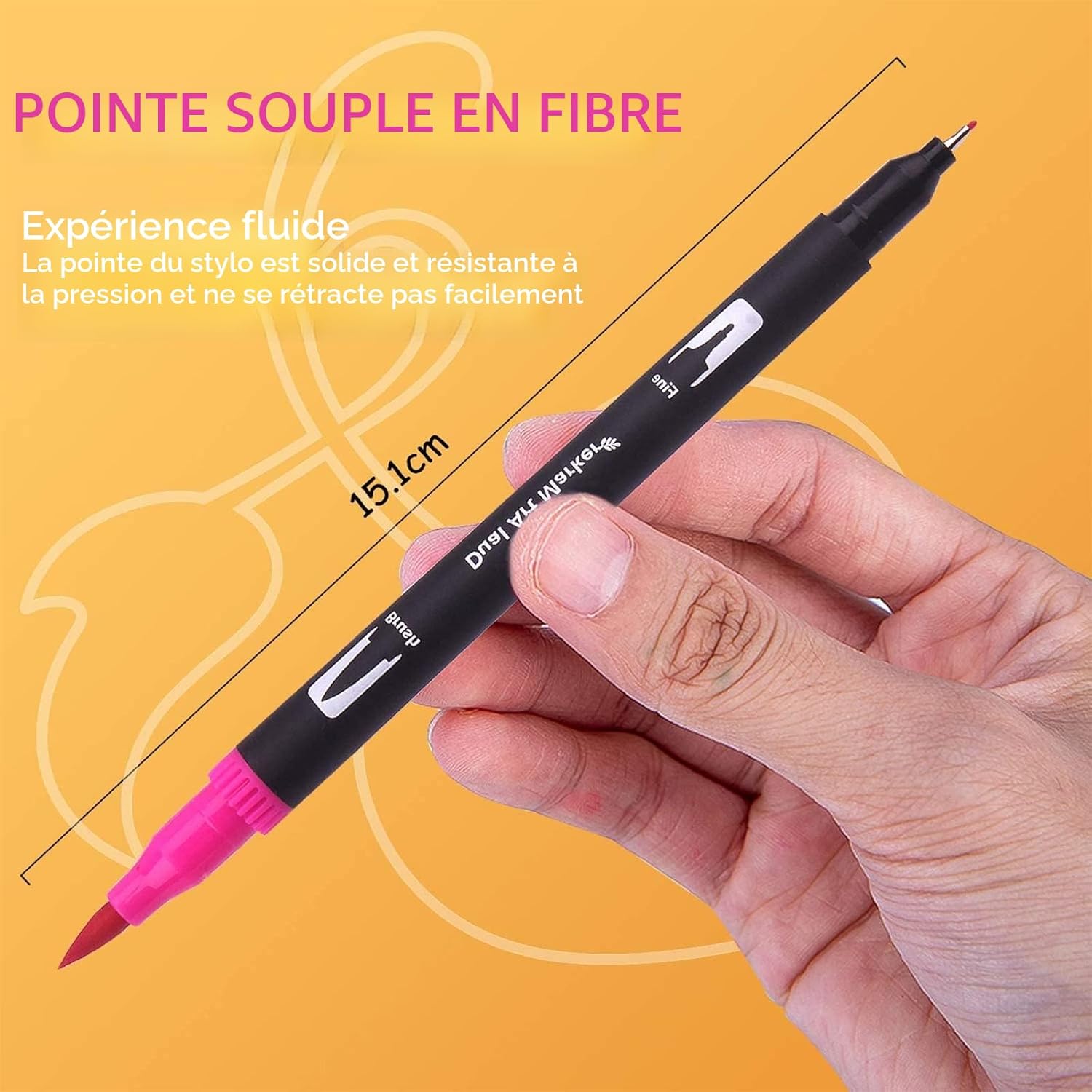 Detalle de Laconile Feutres Coloriage double pointe – 120 couleurs aquarelle pour dessin et calligraphie