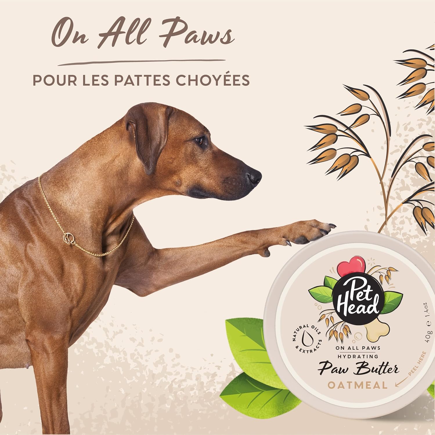 Detalle de Beurre pour Pattes de Chien à l’Avoine – All Paws par Pet Head