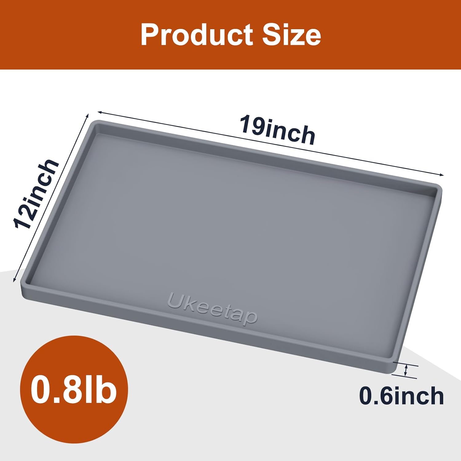 Thumbnail 6 de Ukeetap Extra Thick Waterproof Silicone Mat (19” x 12”) for Pet Feeding Bowls