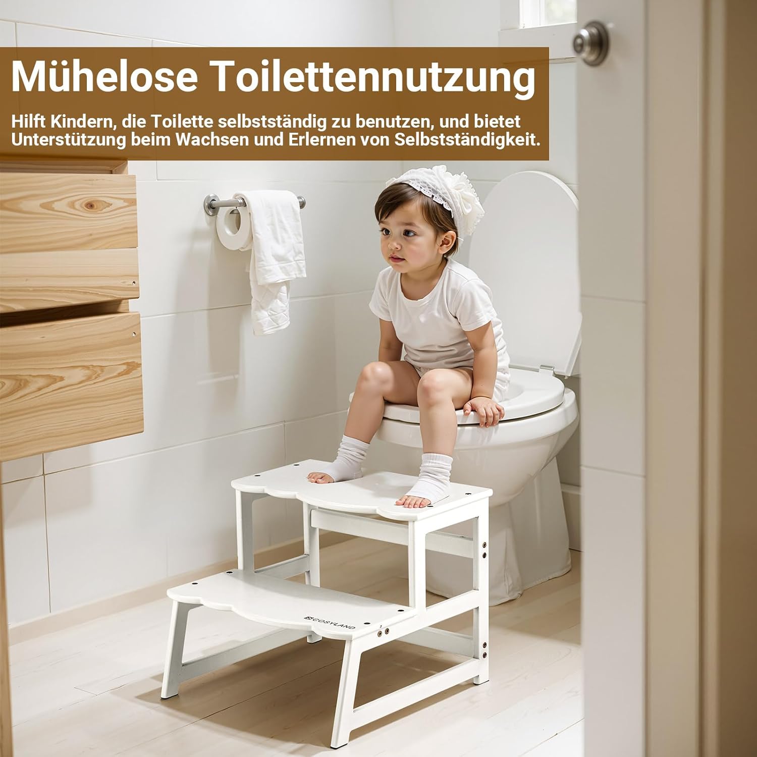 Thumbnail 3 de COSYLAND Lernturm ab 1 Jahr & 2 Jahre – Montessori Learning Tower mit Griffen, Anti-Rutsch & Kippschutz