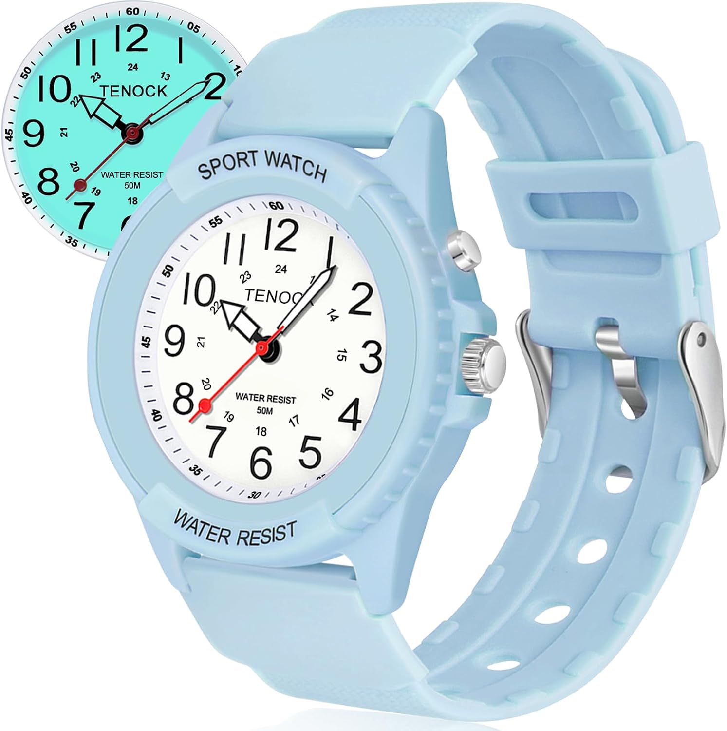 Imagen de TENOCK Damen Sportliche Armbanduhr – Analoge Quarz-Uhr mit Nachtlicht, 50 m wasserdicht en OfertitasTOP