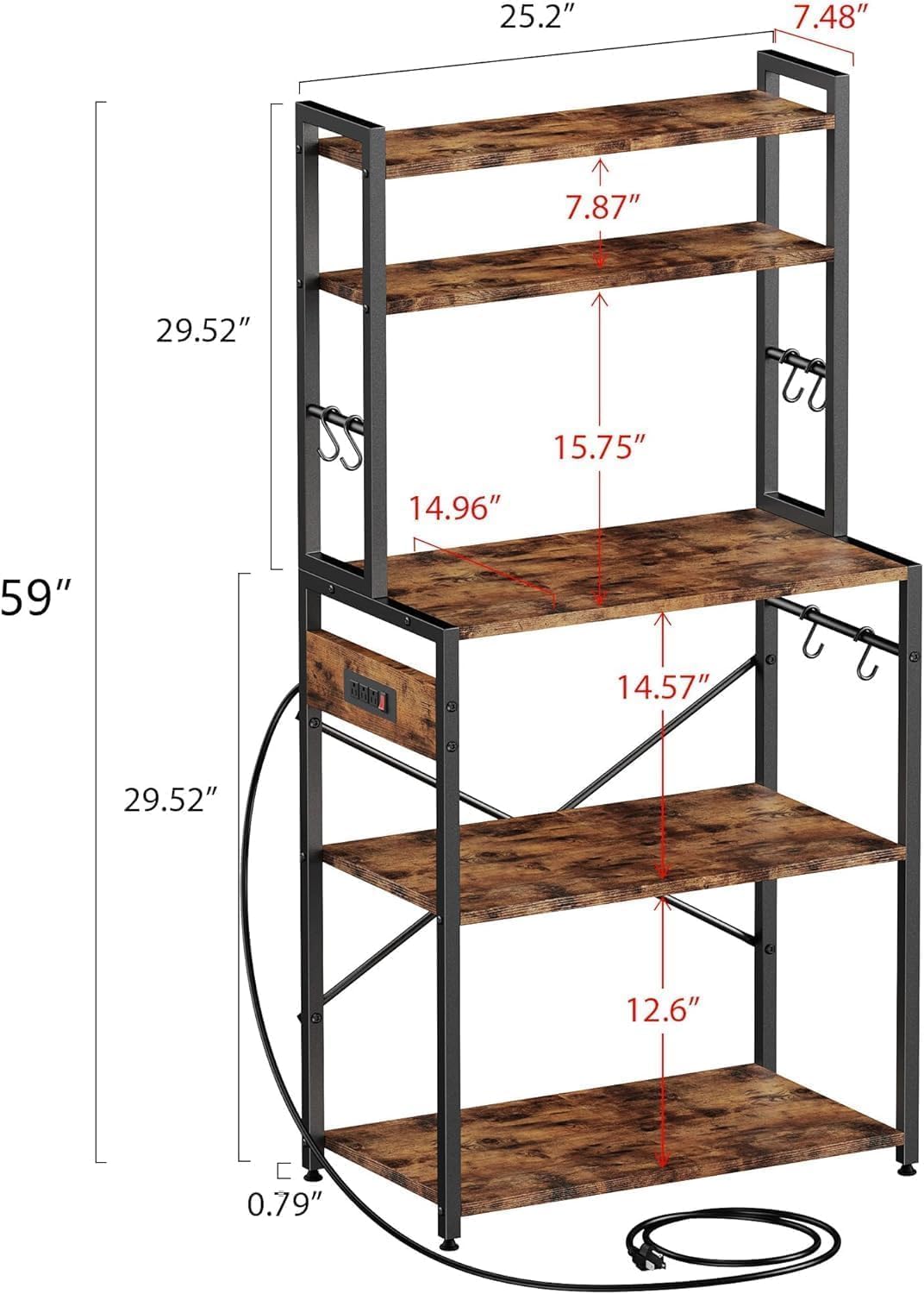 Detalle 2 de Cheersstar Kitchen Storage Rack, 5-Tier