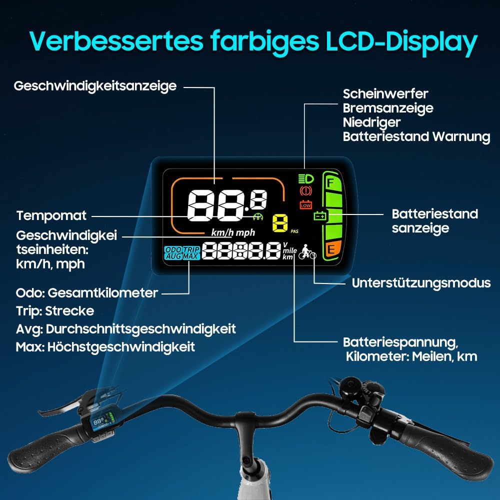 Thumbnail 2 de nakxus 26T1 Elektrofahrrad – 26 Zoll, 36V 18.2Ah Akku, 250W Motor, 7-Gang, IPX5, 90–130 km Reichweite