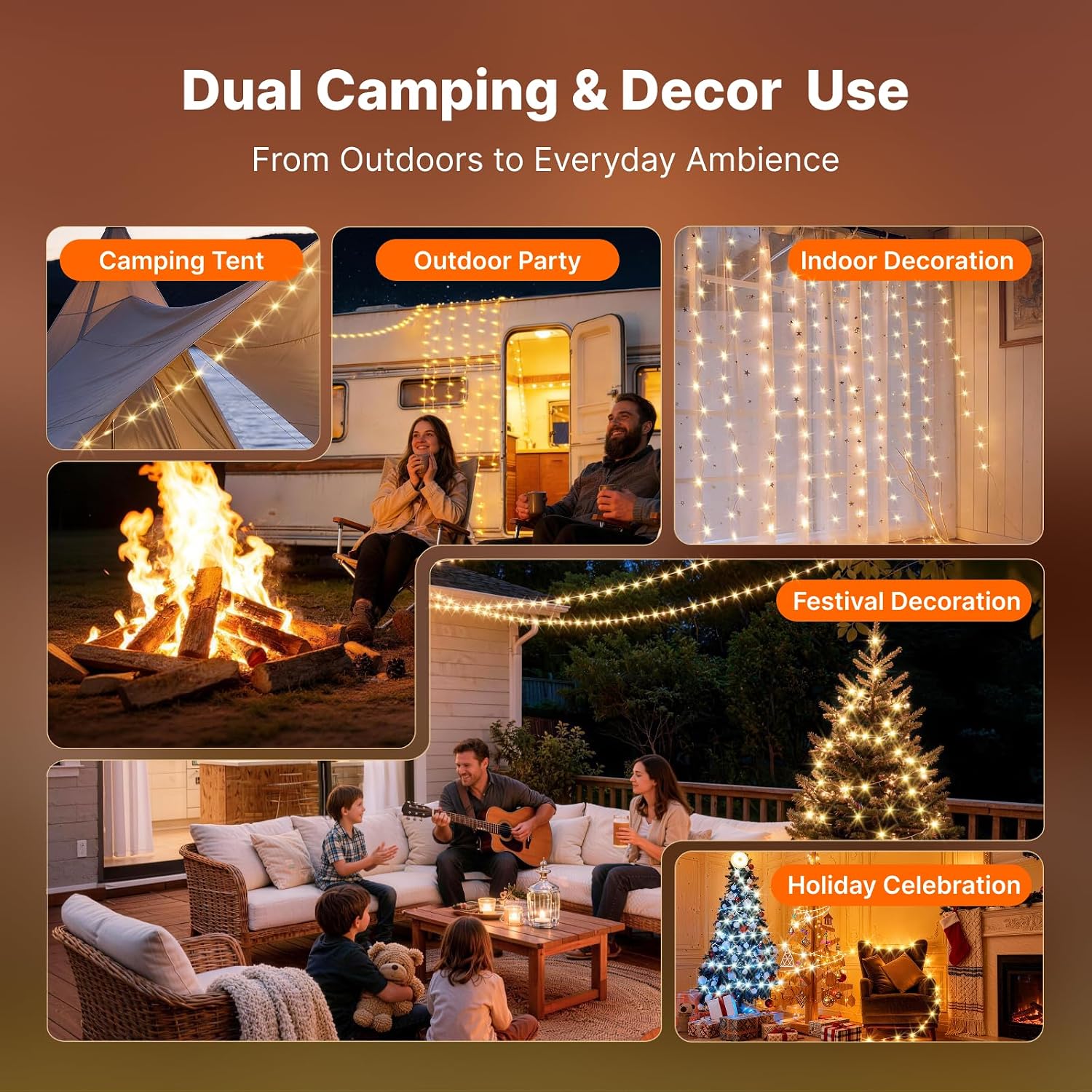 Thumbnail 6 de OGERY Solar Camping String Lights 49.2 ft