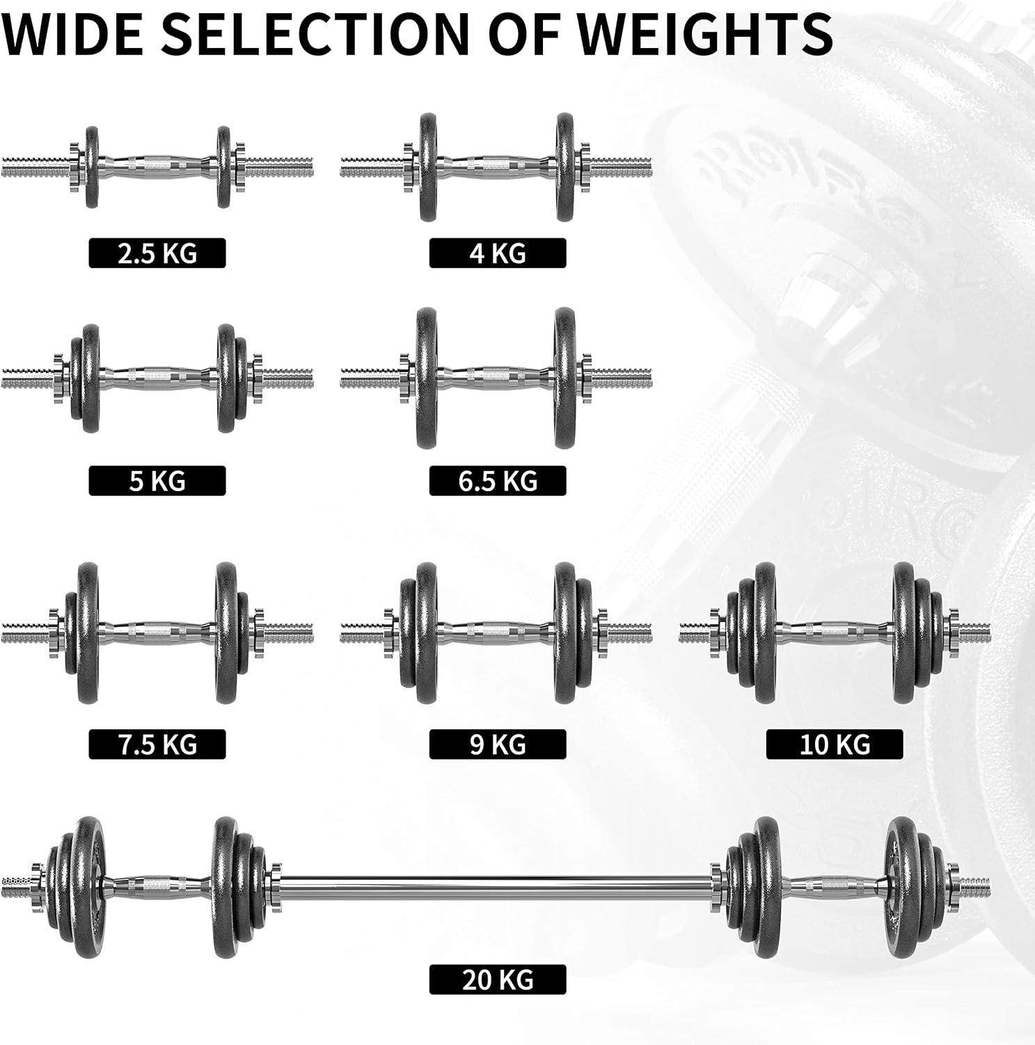 Detalle de PROIRON 20kg/30kg Adjustable Dumbbells Set for Home Fitness