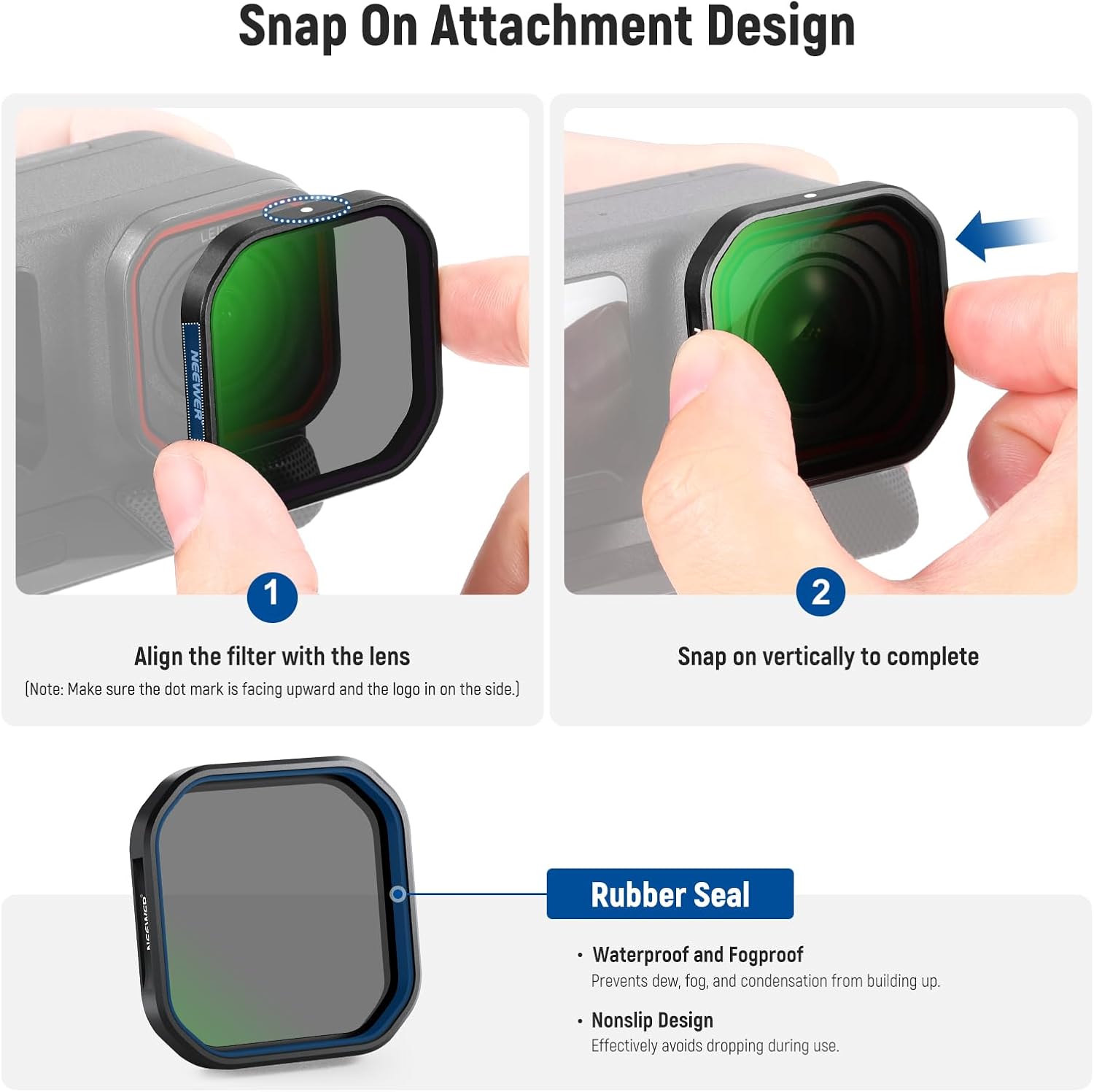 Thumbnail 6 de NEEWER 4-Pack ND & Polarizer Filter Set for Insta360 Ace Pro 2 (PL/ND16/ND32/ND64)
