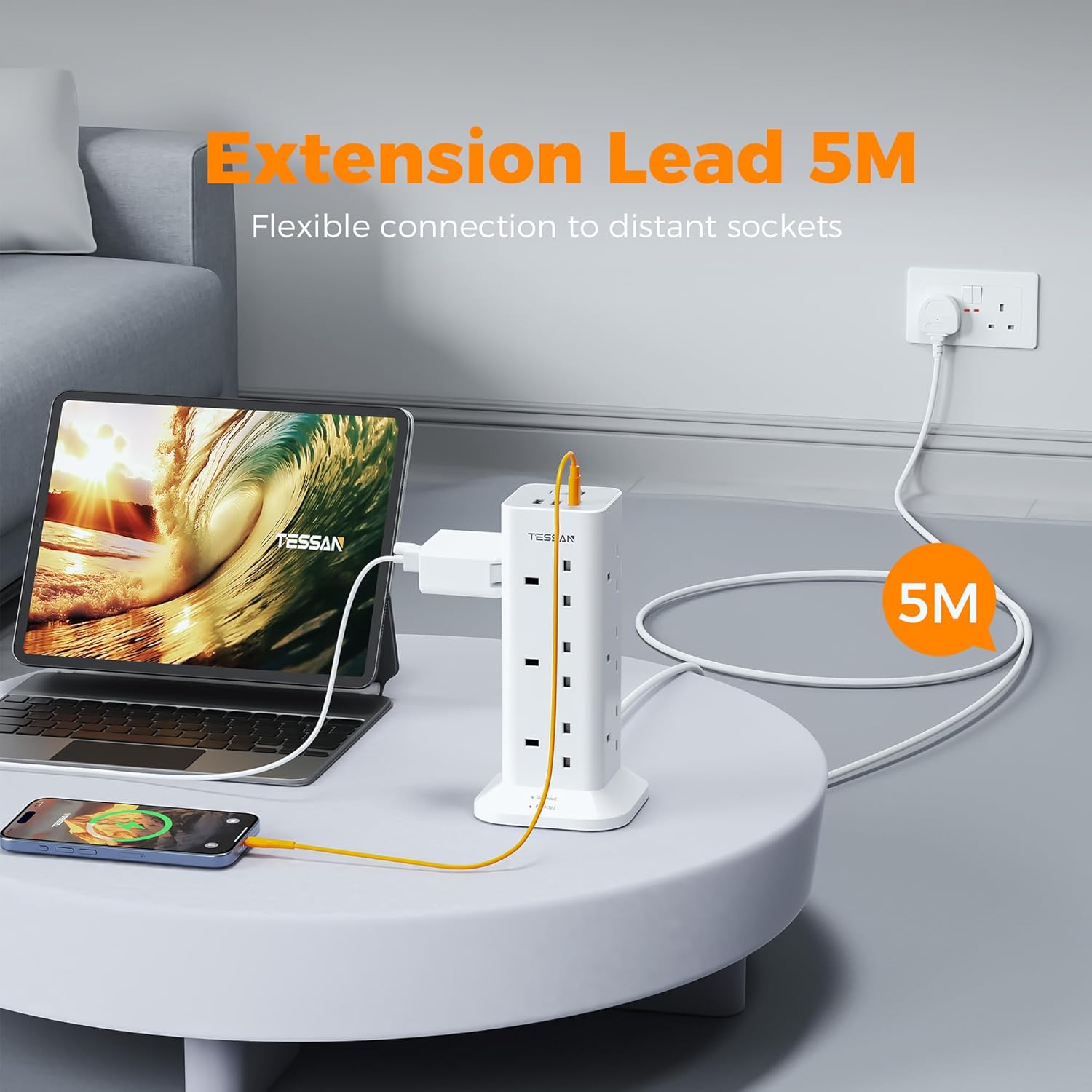 Thumbnail 4 de TESSAN Tower Extension Lead 5M