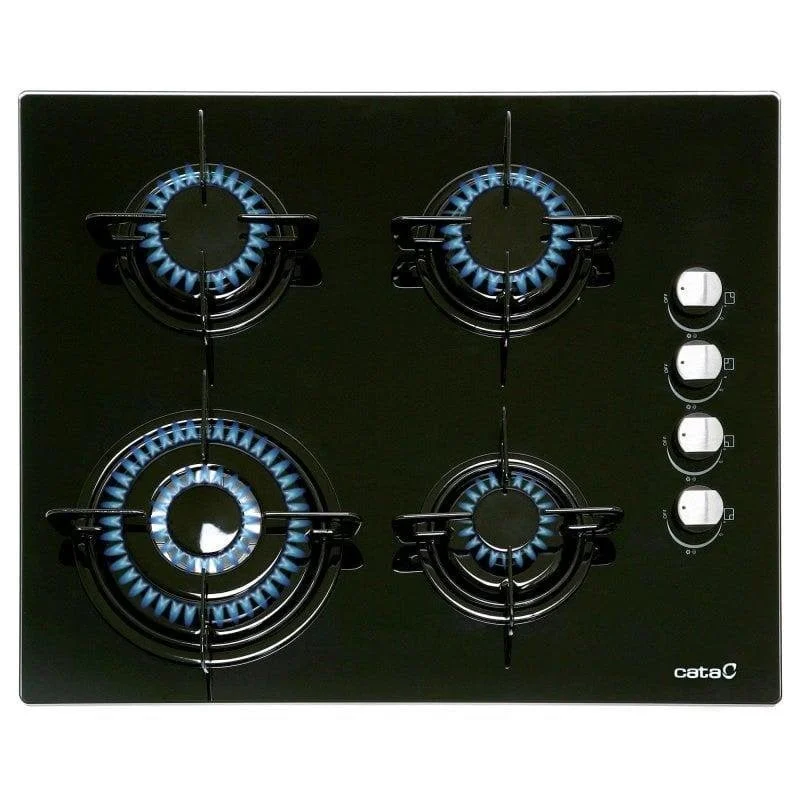 Detalle de Cata CI 631 BK – Placa de Gas 4 Zonas 60 cm en Cristal Negro