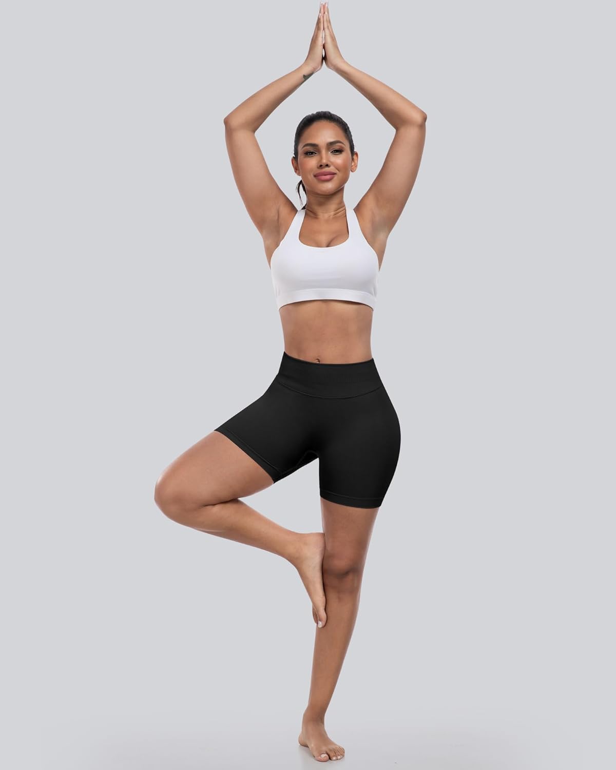 Thumbnail 3 de CHRLEISURE Workout Gym Biker Shorts 4-Piece Set: High-Waisted, Butt-Lifting Scrunch Seamless Shorts