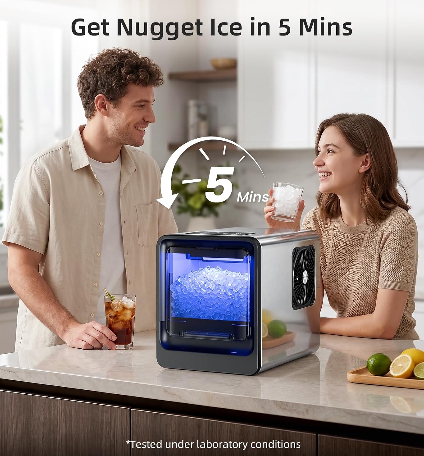 Detalle de Antarctic Star BS-303 Countertop Nugget Ice Maker, 35 lbs/day, Self-Cleaning