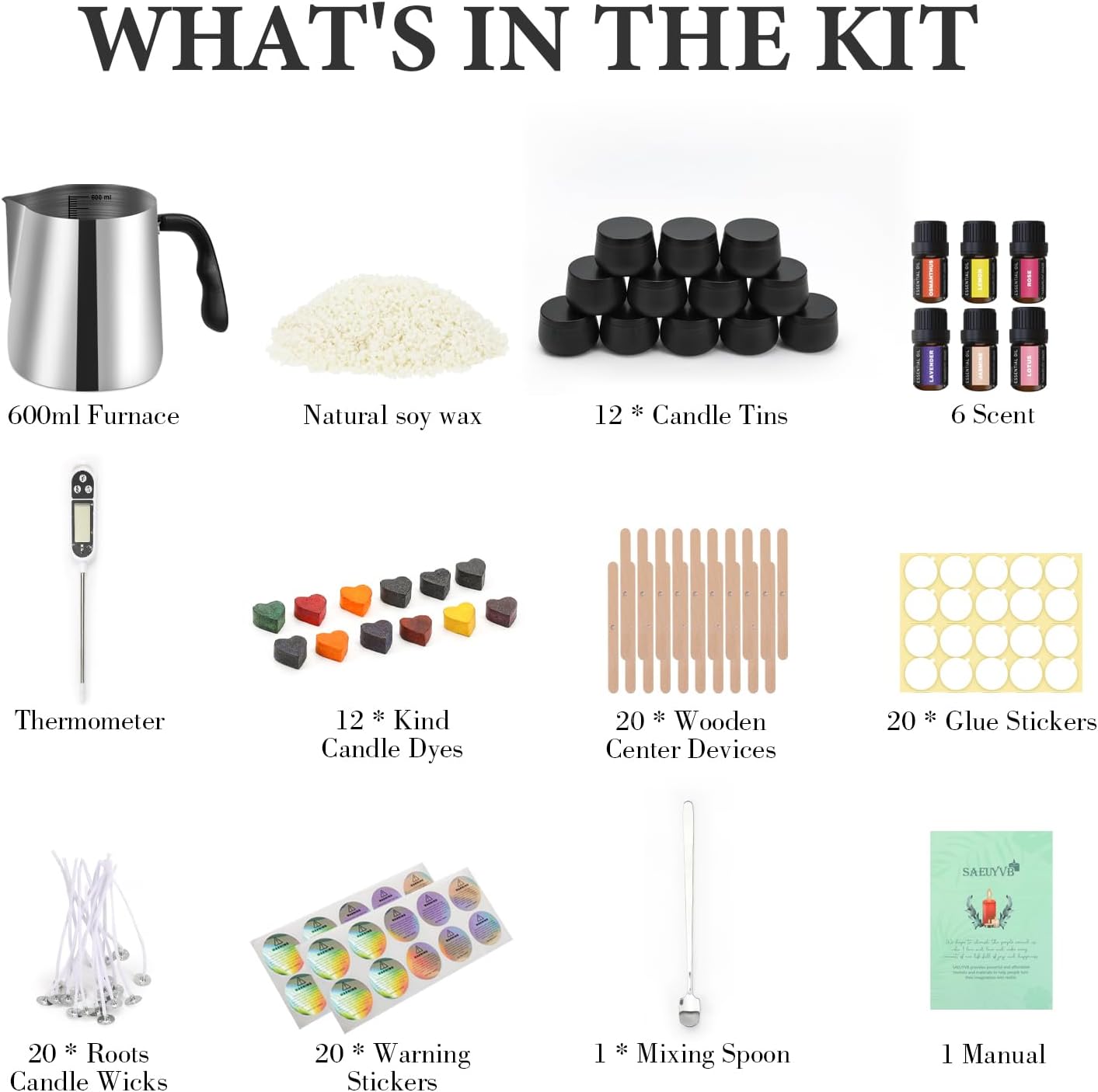 Thumbnail 1 de SAEUYVB Candle Making Kit with Soy Wax