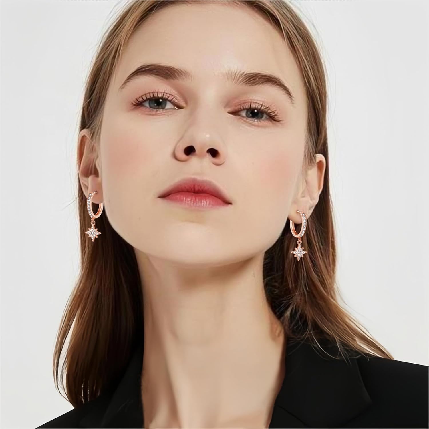 Thumbnail 3 de Hasnsofie Creolen mit Anhänger aus 925 Sterling Silber – hypoallergene Ohrringe mit Cubic Zirkonia