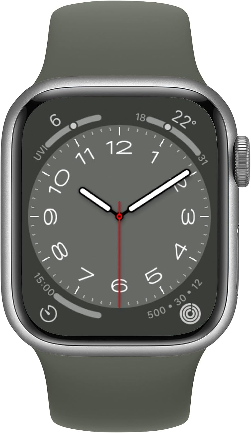 Detalle de ELETTRONEO SBC1 Silicone Apple Watch Band – Army Green for 38–49mm Series & SE, 175–215mm wrist