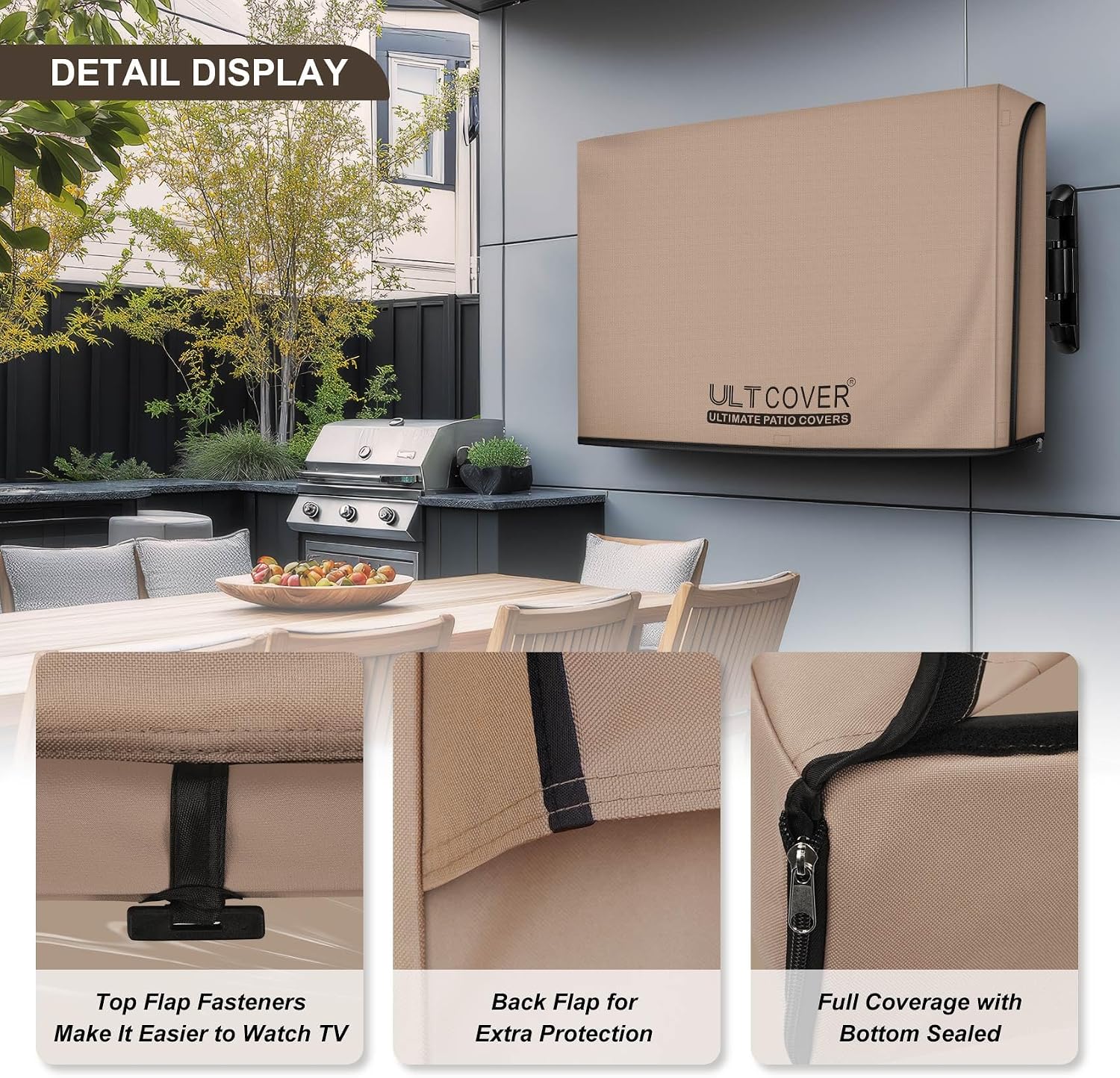Detalle 2 de ULTCOVER 66–70 inch Outdoor TV Cover, Waterproof