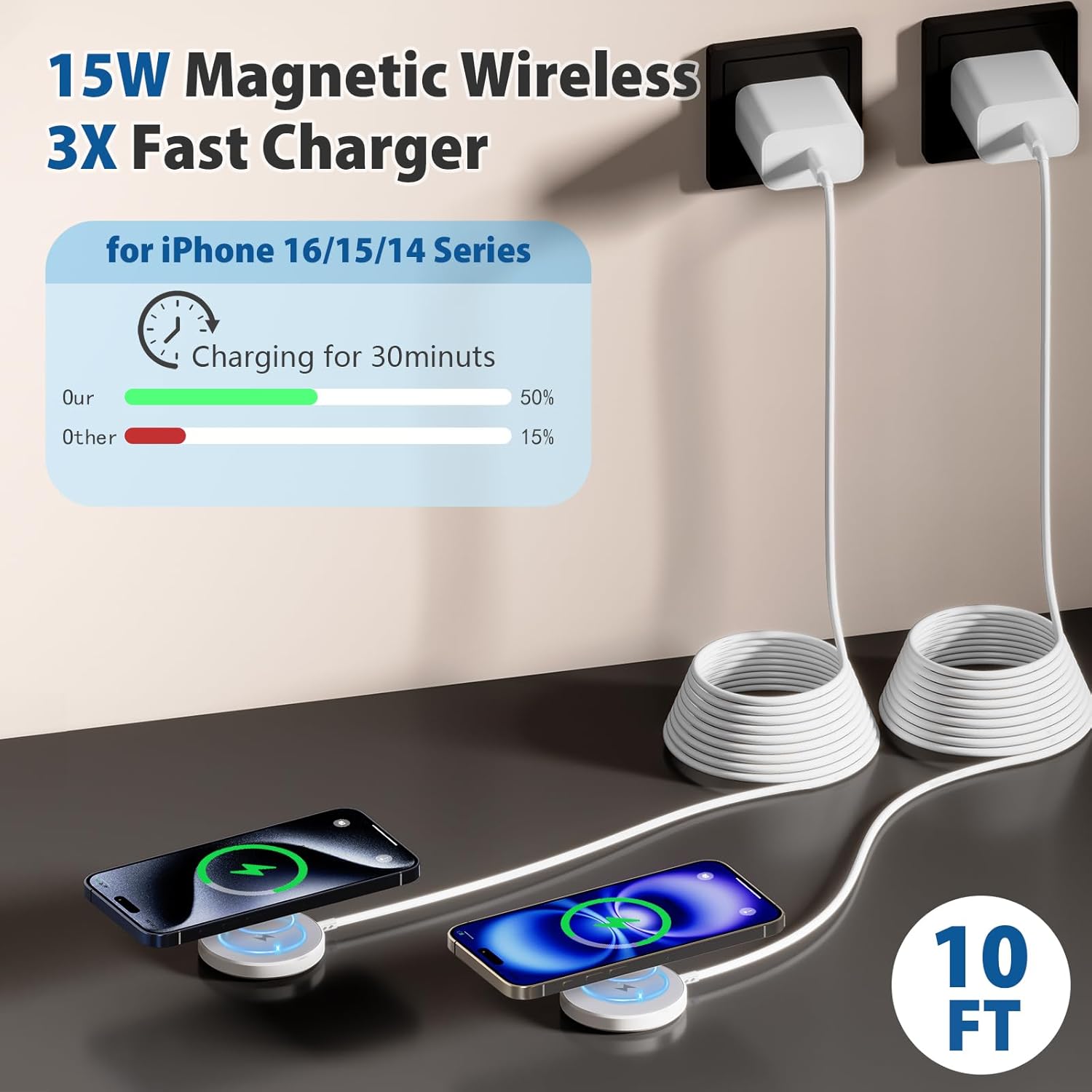 Thumbnail 3 de Magnetic Charger 10 ft for iPhone