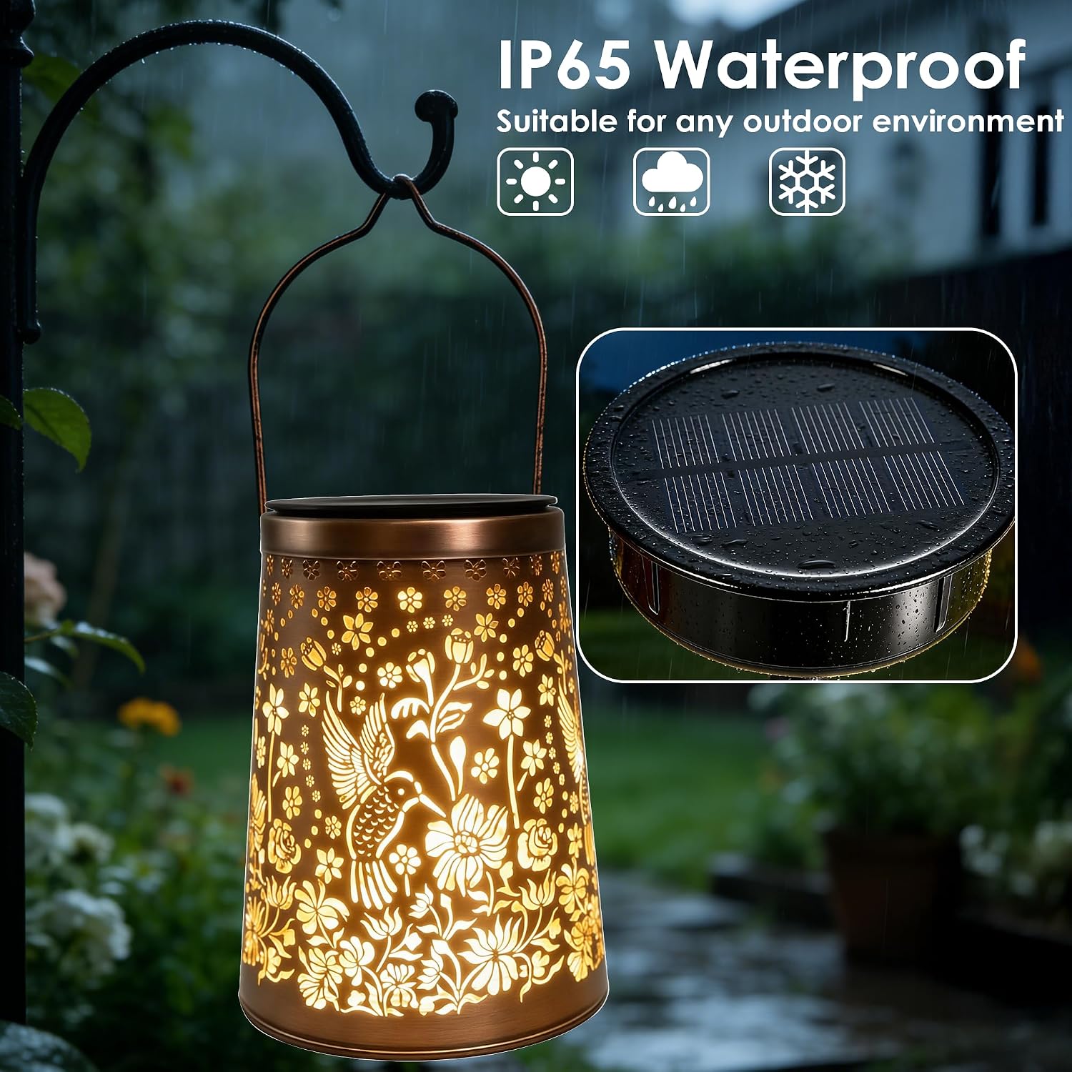 Thumbnail 3 de Solar Lanterns for Outside 4 Pack: Butterfly Garden Lights for Patio, IP65 Waterproof Outdoor Decor