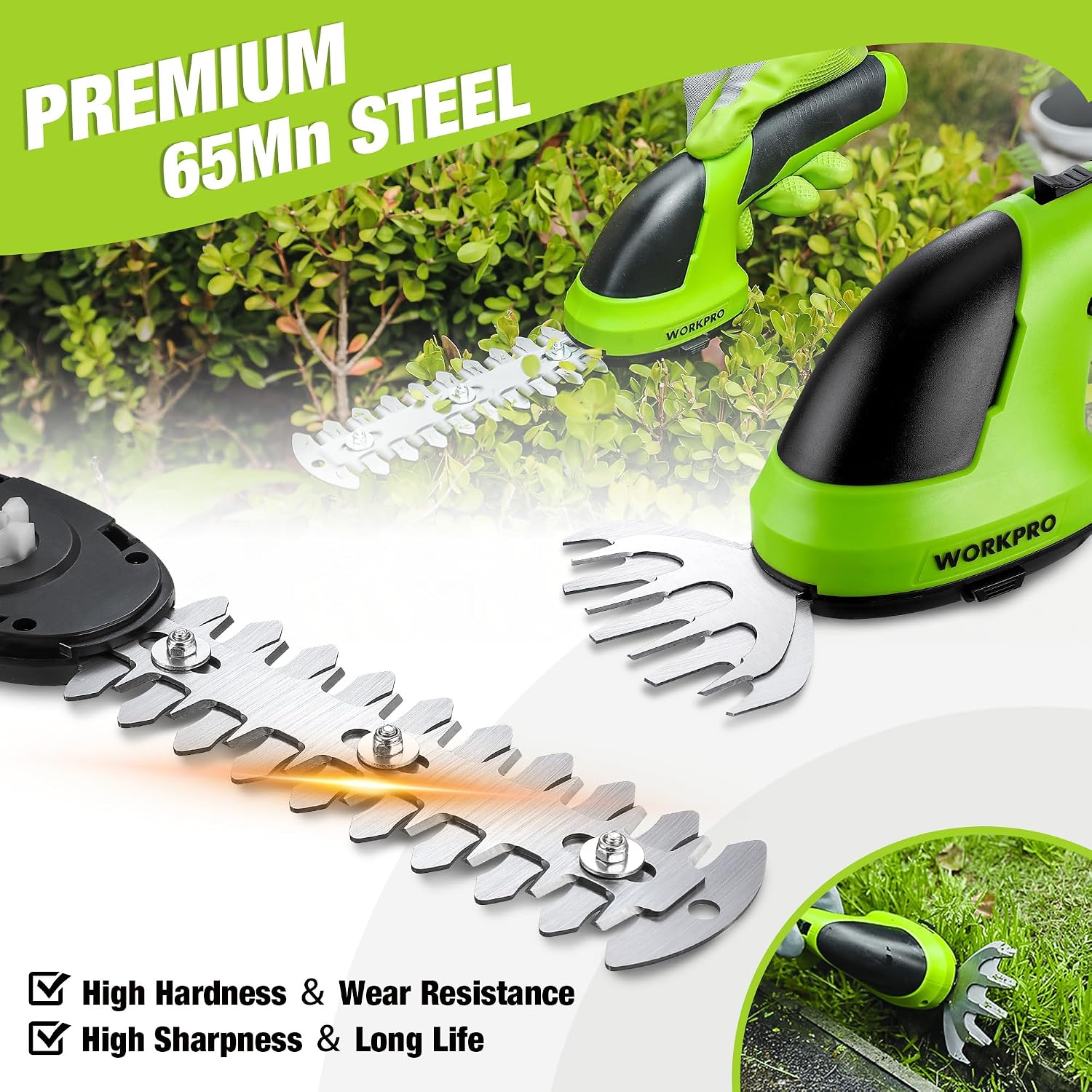 Thumbnail 4 de WORKPRO 2 IN 1 Cordless Hedge Trimmer 7.2V