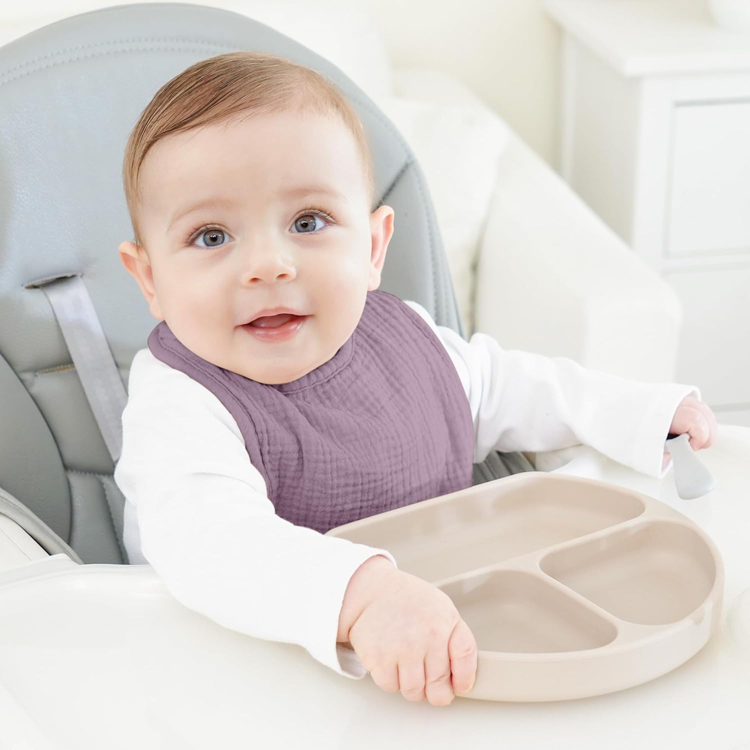 Thumbnail 5 de bearmoss Muslin Baby Dribble Bibs (100% Cotton) – 8-Pack Adjustable Bandana Drool Bibs