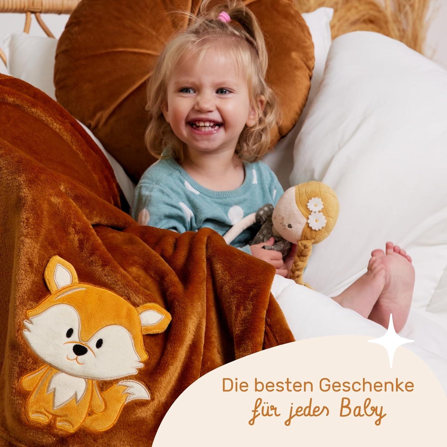 Thumbnail 5 de Be Mammy Warme Kuscheldecke Babydecke BE20-168 Hellgrau Hirsch