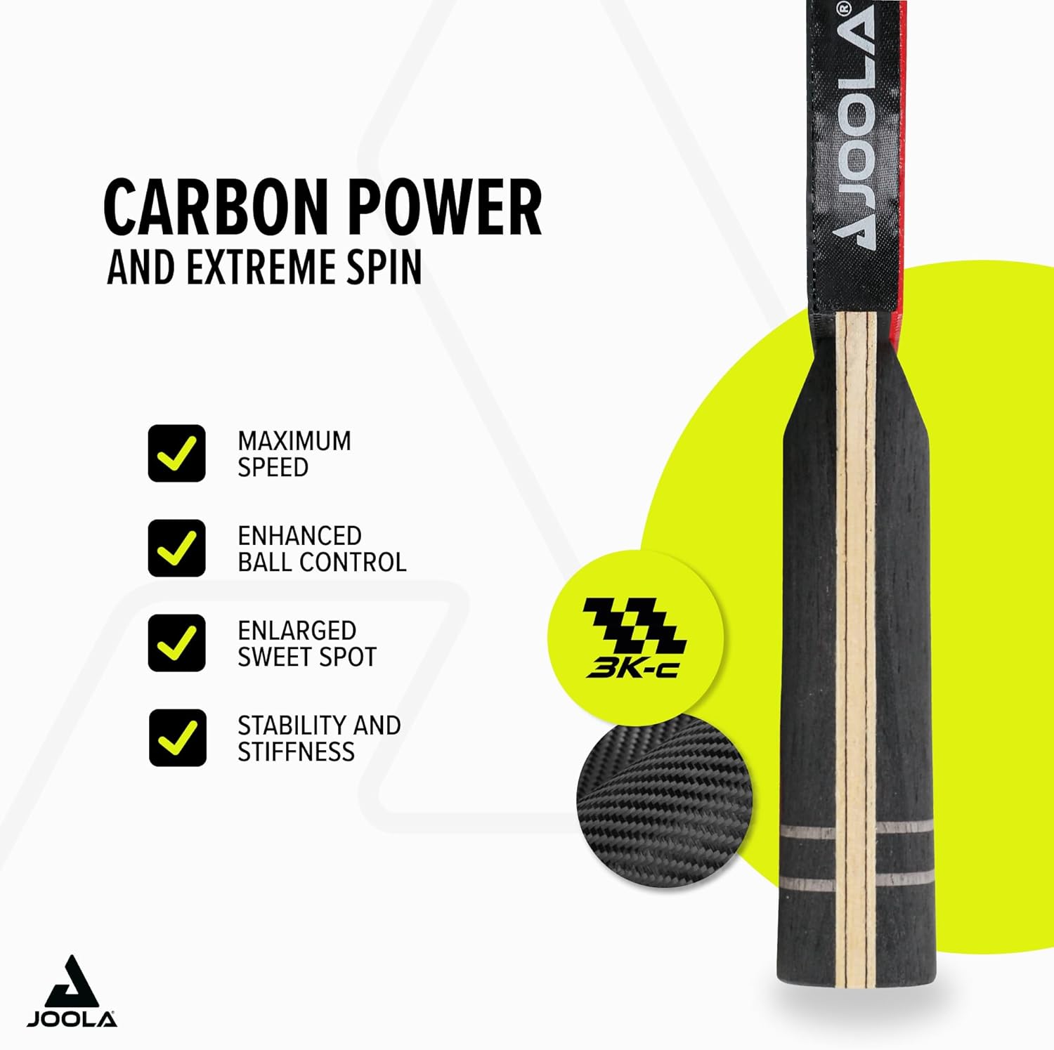 Thumbnail 1 de JOOLA Infinity Carbon Table Tennis Bats – ITTF Approved Professional Rackets