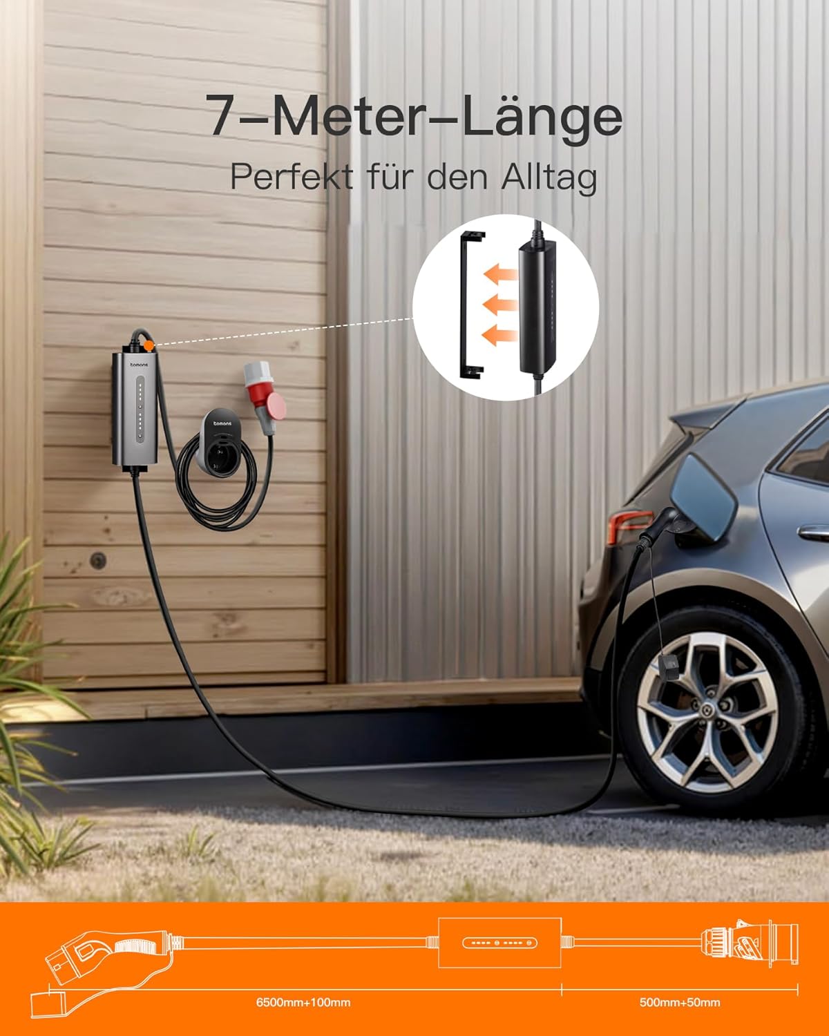 Thumbnail 6 de Tomons 11kW Mobiles Wandladegerät, 3-Phasen – flexibel, zeitgesteuert & kompatibel mit IEC 62196-2