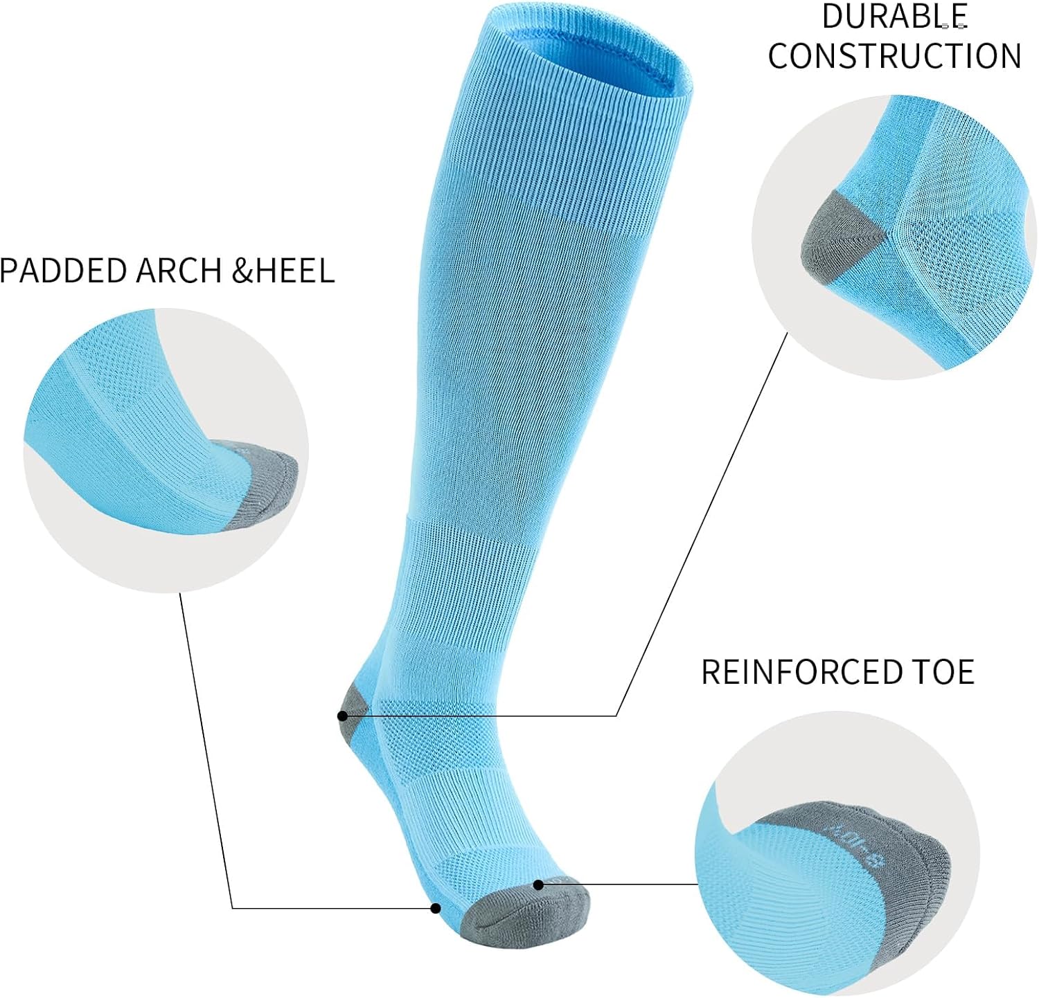 Thumbnail 3 de QBK Youth Baseball Socks & Belt Combo Set for Kids (Ages 2–16) — Softball/Tee Ball Accessories