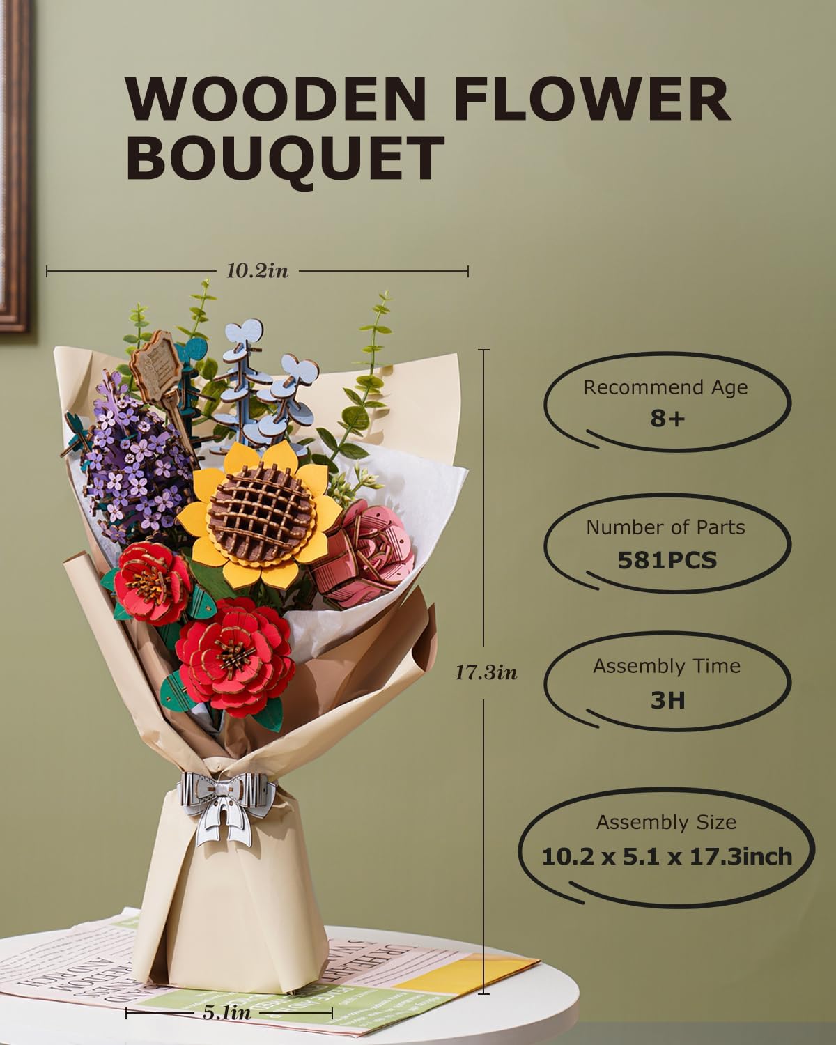 Thumbnail 5 de ROBOTIME TW01H Wooden Flower Bouquet Kit