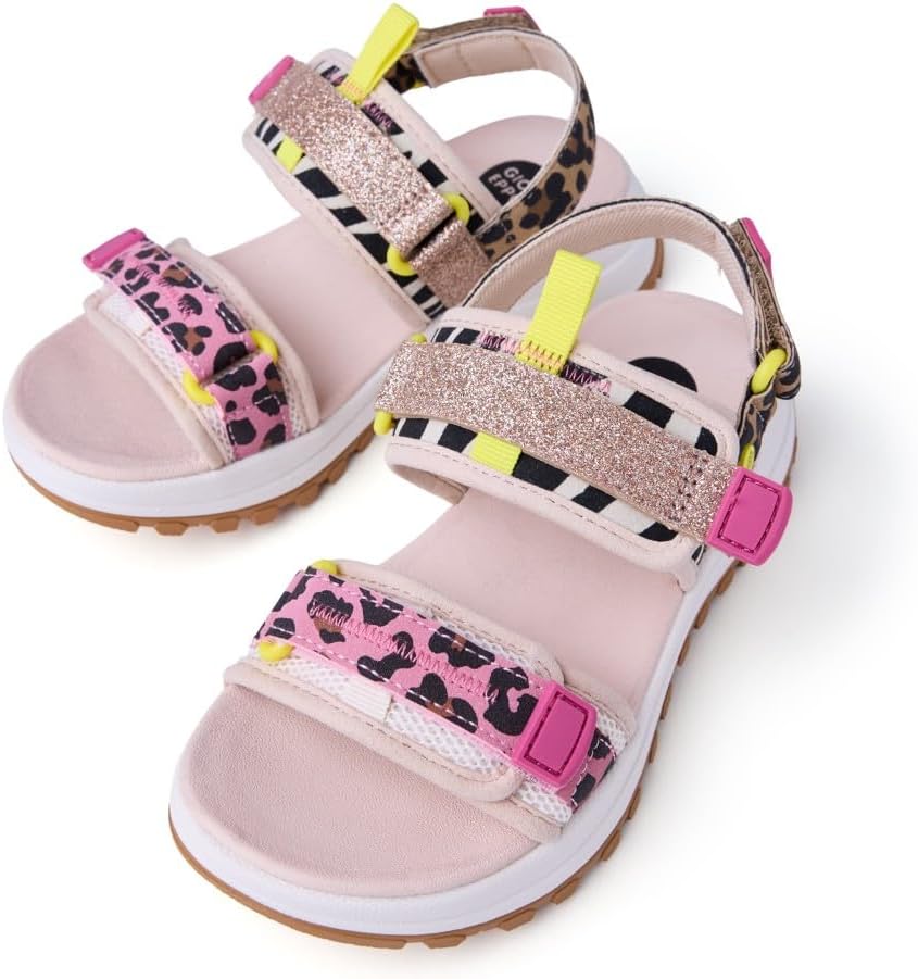 Detalle de GIOSEPPO Fille Ydre Sangle réglable — sandales sport‑léopard confortables et légères