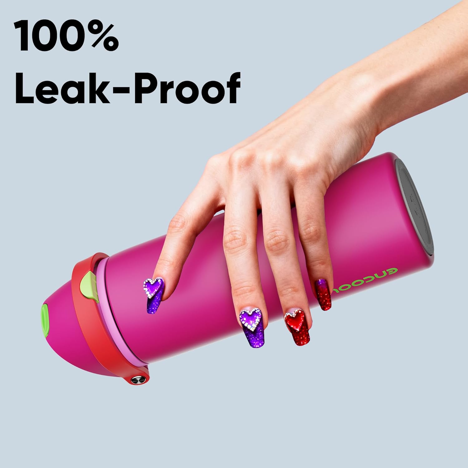 Thumbnail 5 de Encool Insulated Water Bottle with Straw (24 oz, Cerise Pink)