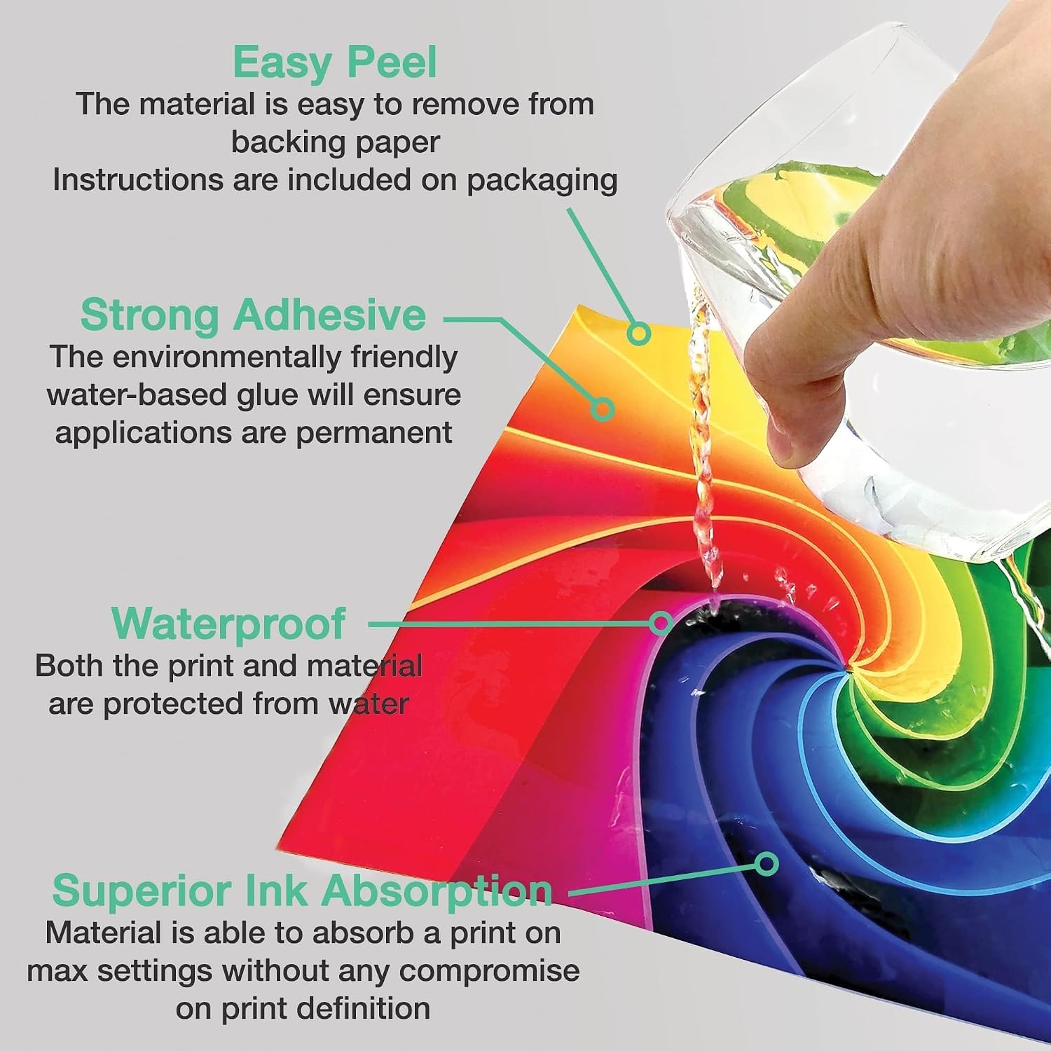 Thumbnail 6 de Evergreen Goods 100 Sheets A4 Waterproof Self-Adhesive Glossy White Vinyl Sticker Paper