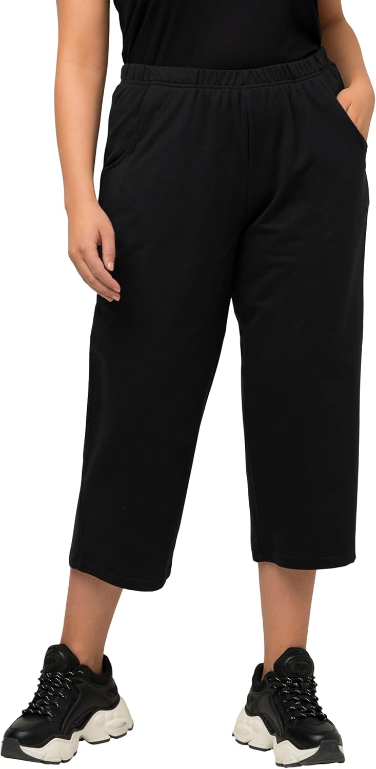 Detalle de Pantalon de jogging Femme Grandes Tailles 7/8 – Ulla Popken, jambe droite, taille élastique (641038)