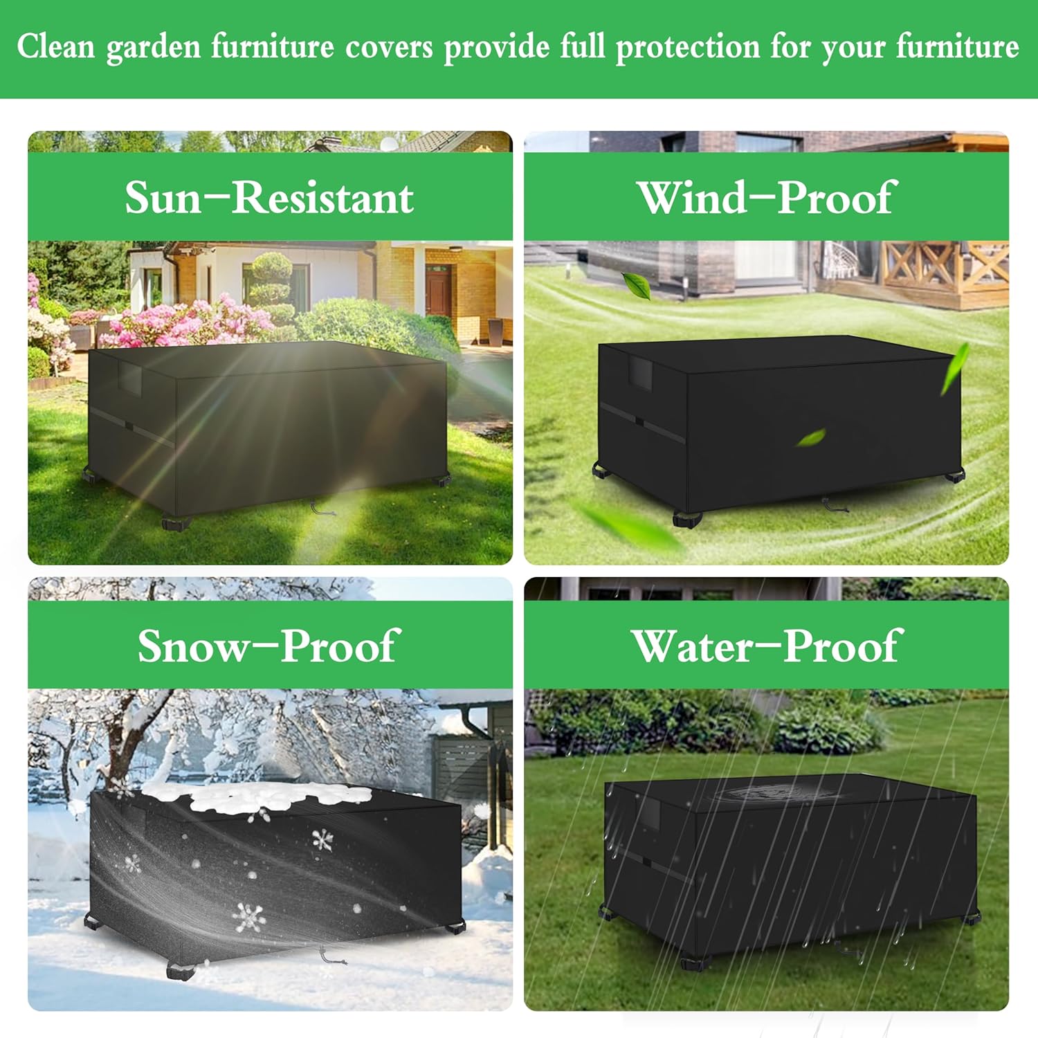 Thumbnail 6 de Outdoor Garden Furniture Cover (242 x 182 x 100cm) – Waterproof 420D Oxford with Air Vent and Storage Bag