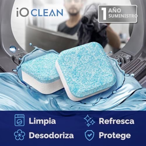 Thumbnail 6 de iO CLEAN Limpiador de lavadora y pastillas descalcificadoras – 24 unidades para HE-Front y Top Loader