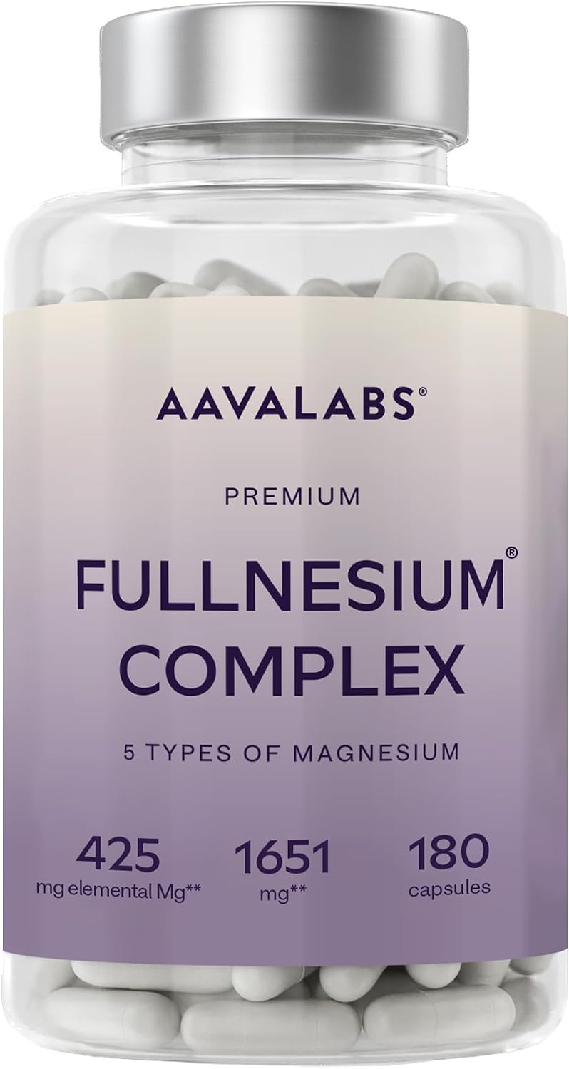Detalle de AAVALABS Fullnesium Complex magnesiumsupplement, 180 veganistische capsules met vijf magnesiumvormen
