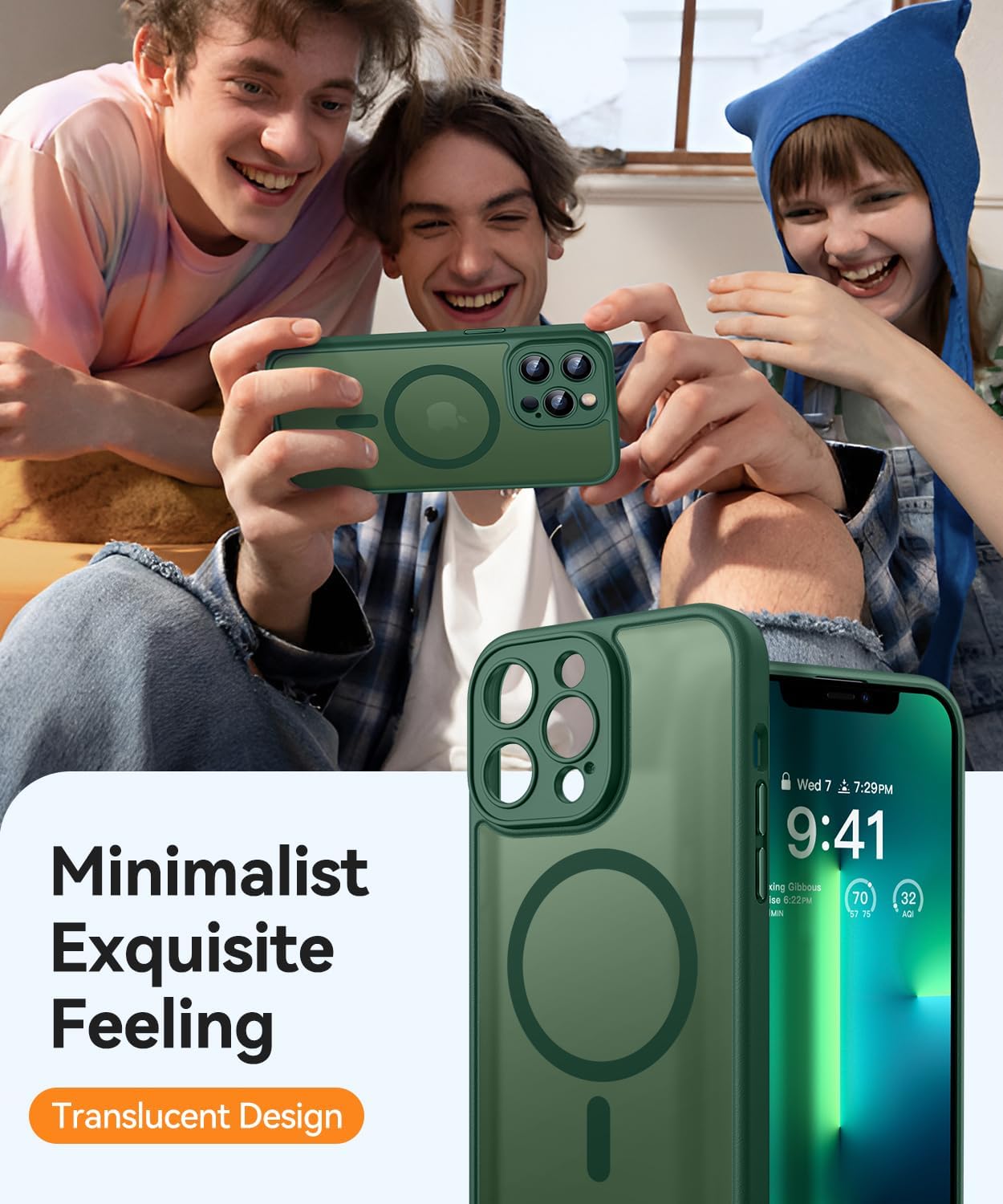 Thumbnail 6 de Coque magnétique CANSHN pour iPhone 13 Pro Max (6,7 pouces) compatible MagSafe, protection photo et finition mate